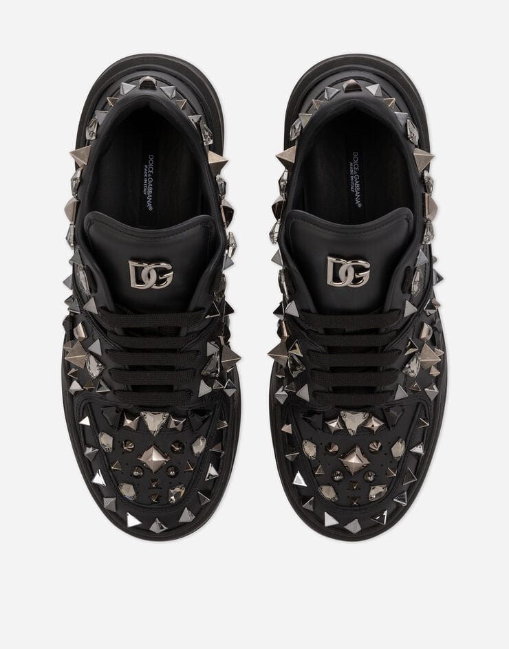 Dolce & Gabbana Metal-Studded New Roma Sneakers