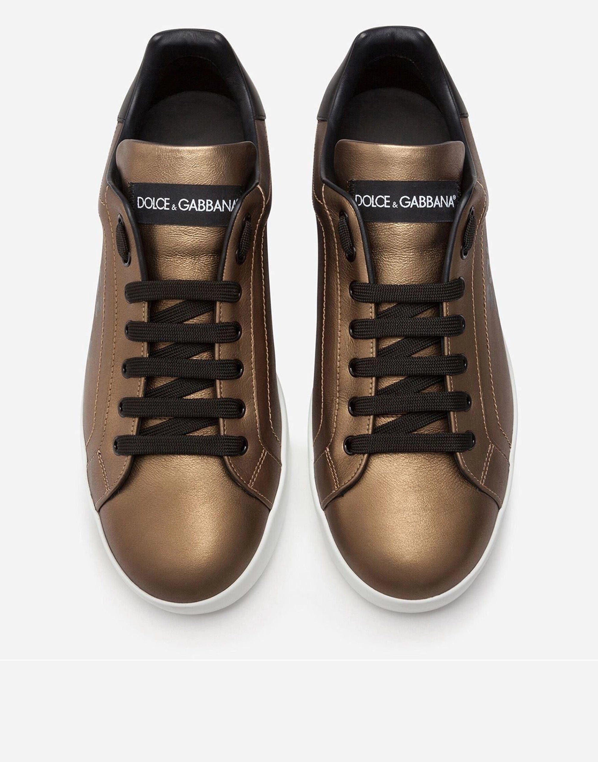 Dolce & Gabbana Metallic Calfskin Nappa Portofino Sneakers