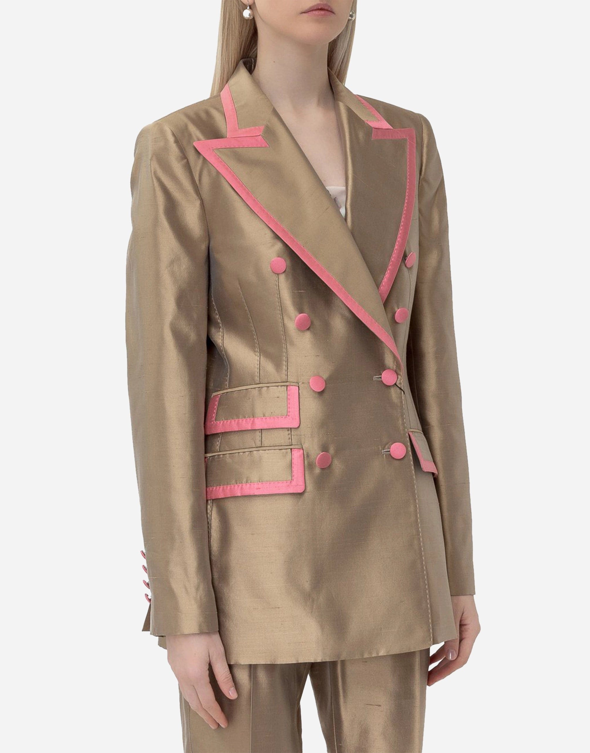 Dolce & Gabbana Metallic Double-Breasted Blazer Jacket