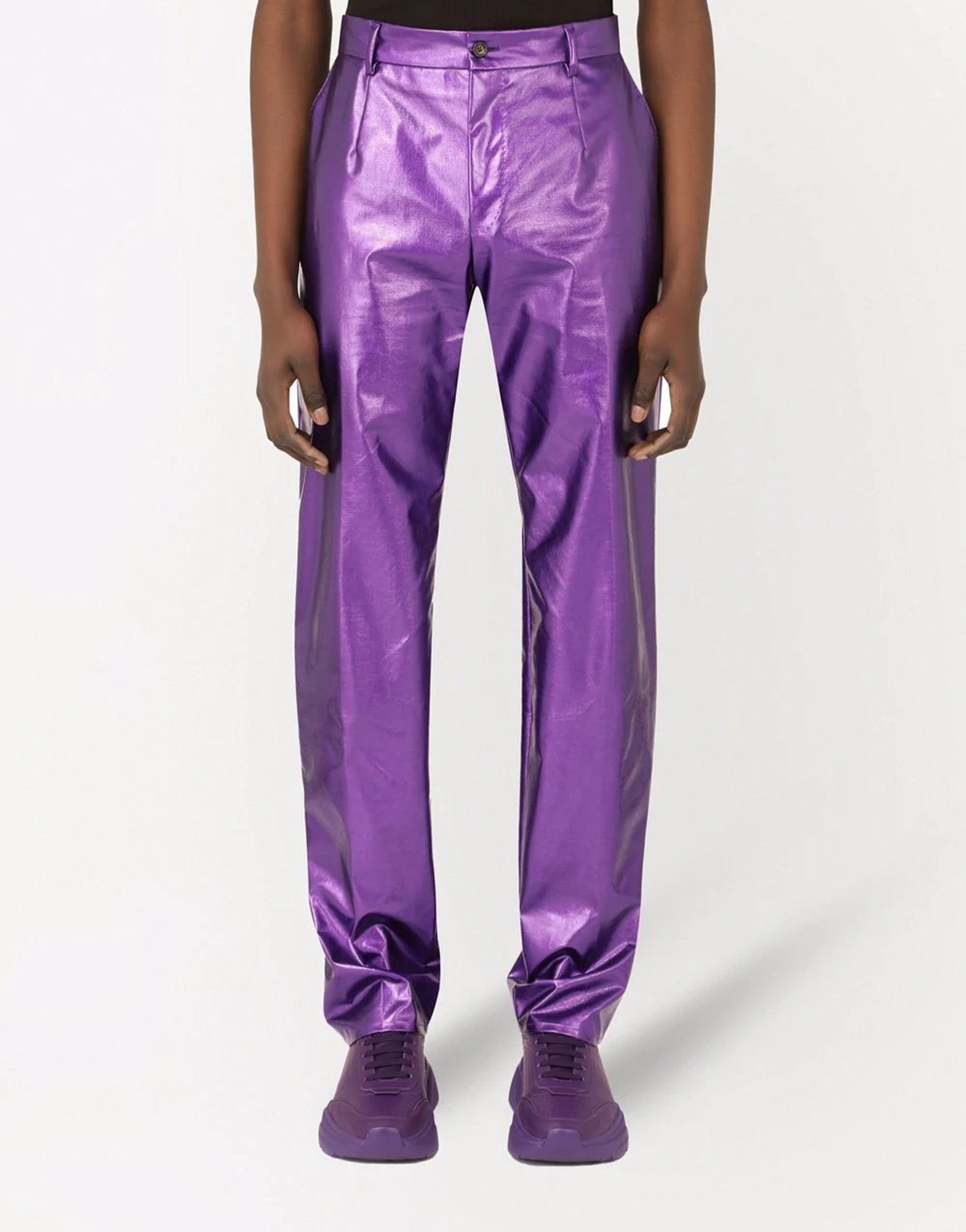 Dolce & Gabbana Metallic-Effect Straight-Leg Pants Dolce & Gabbana Metallic-Effect Straight-Leg Pants