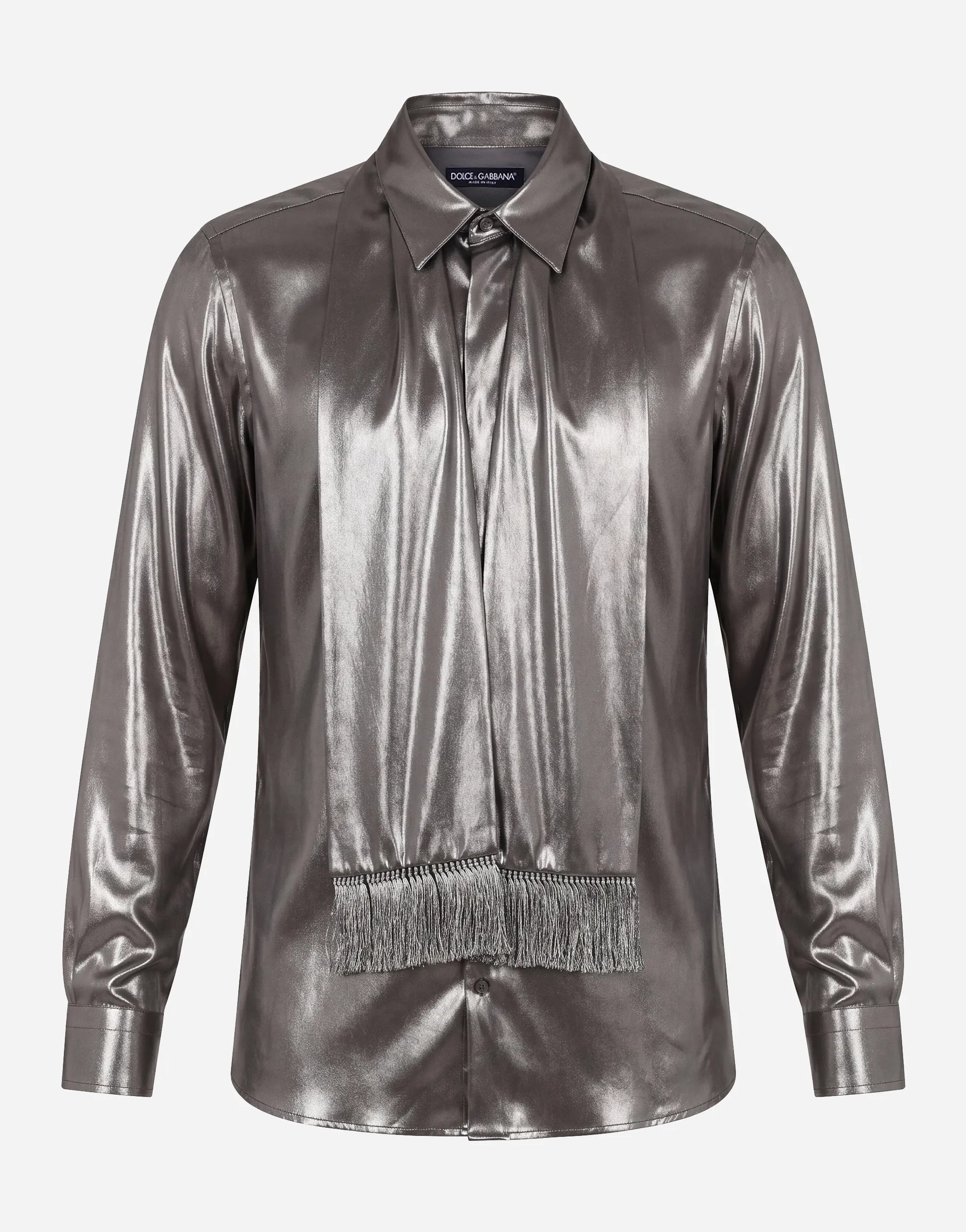 Dolce & Gabbana Dolce & Gabbana Metallic Fringe Dress Shirt