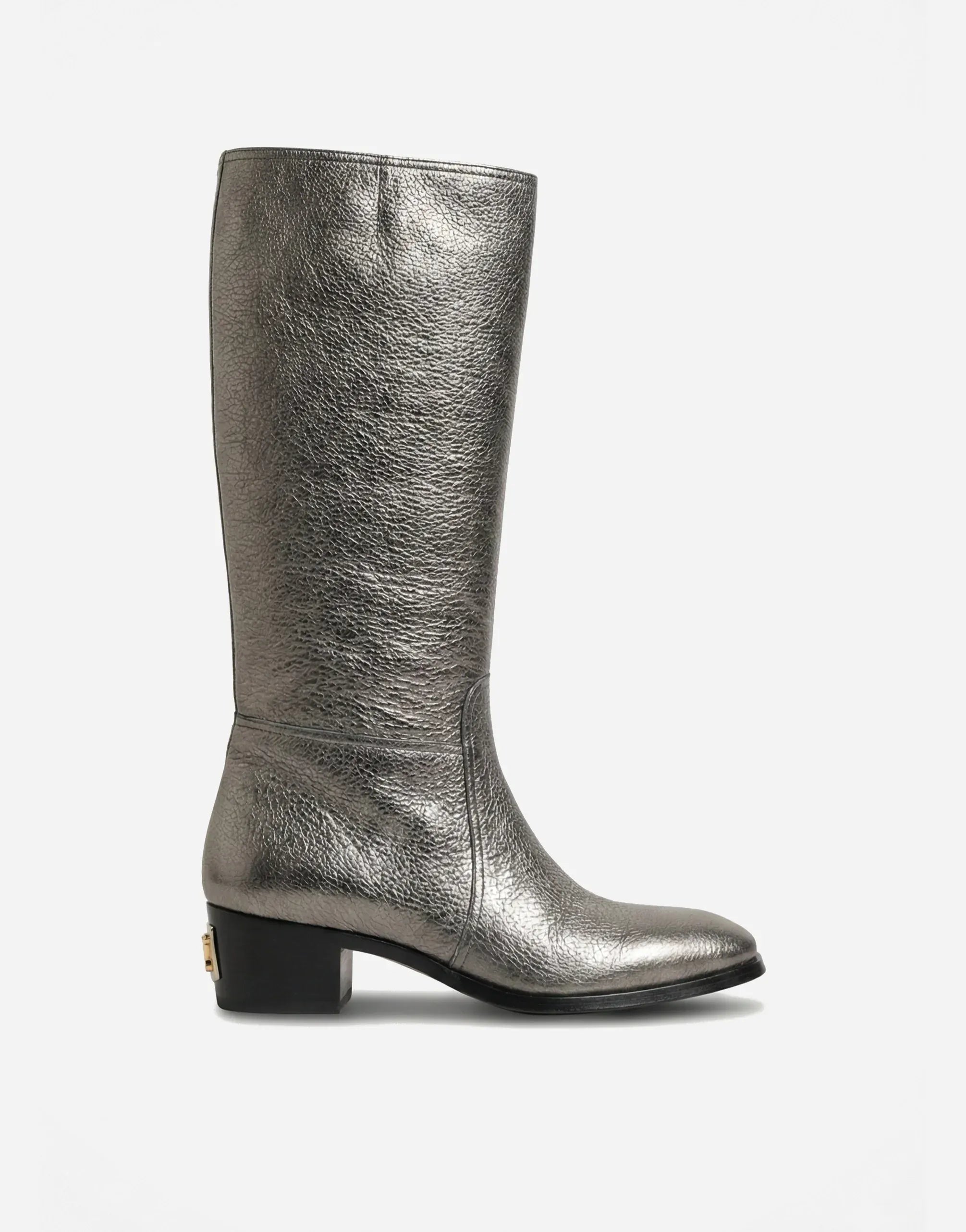Dolce & Gabbana Metallic Leather Knee-High Boots