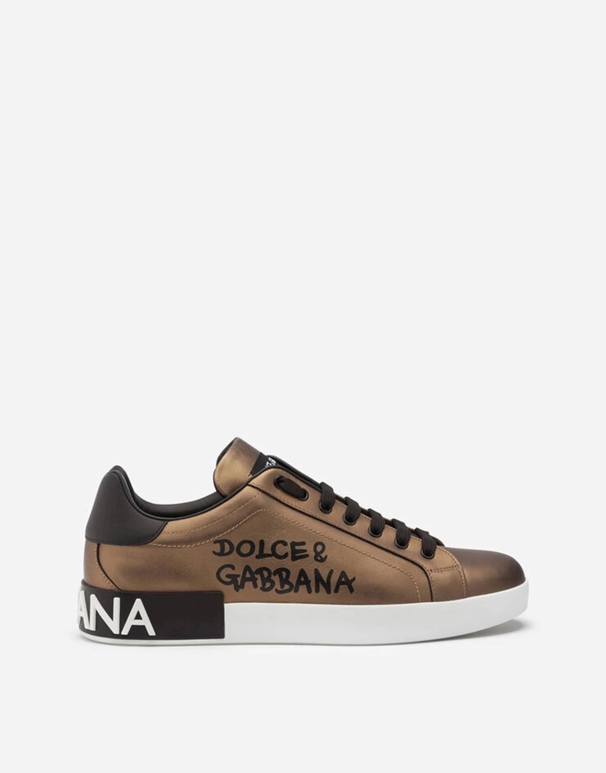 Dolce & Gabbana Metallic Leather Portofino Sneakers