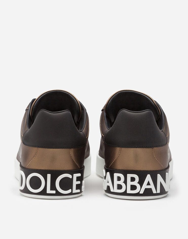 Dolce & Gabbana Metallic Leather Portofino Sneakers
