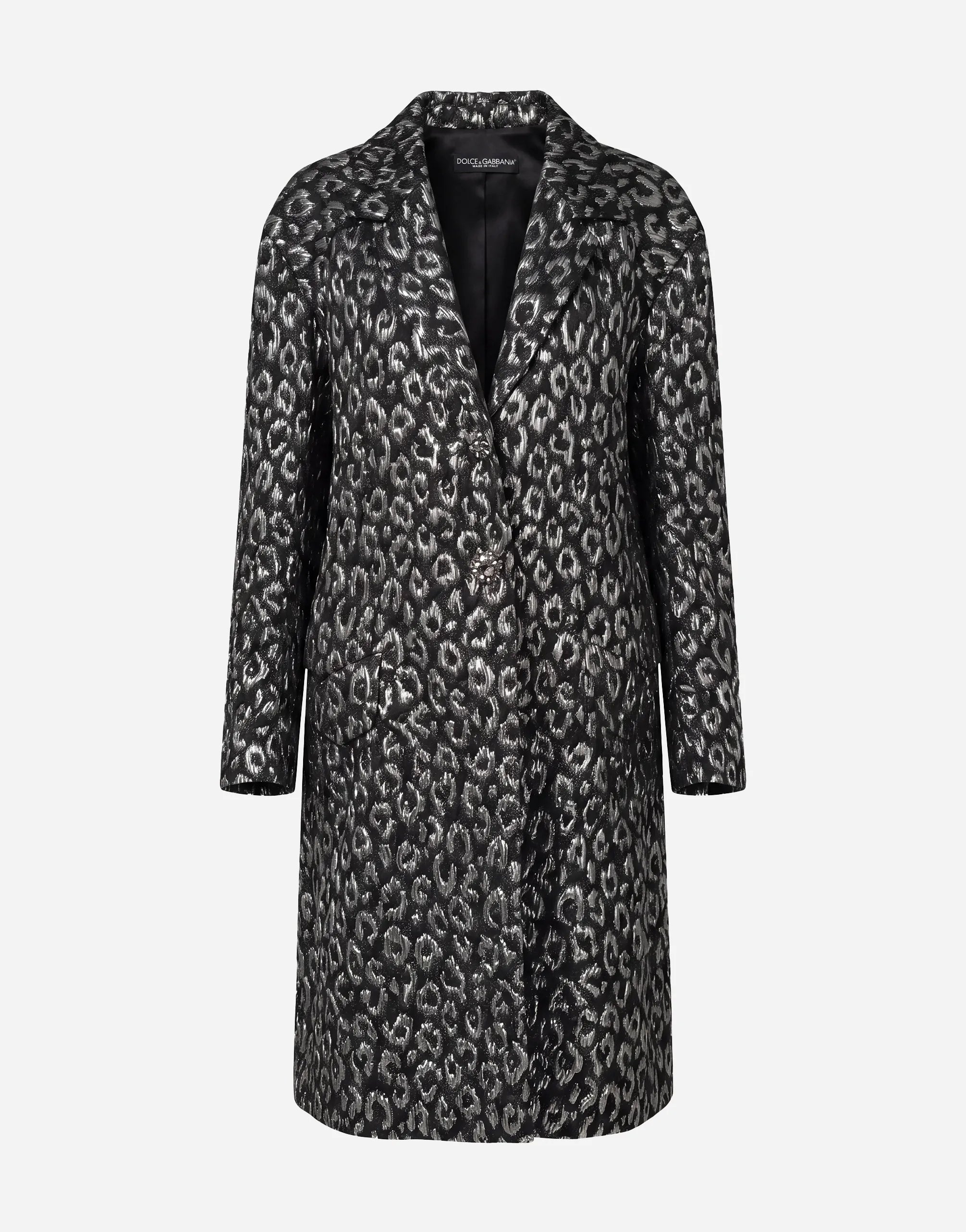 Dolce & Gabbana Dolce & Gabbana Metallic Leopard Pattern Long Coat