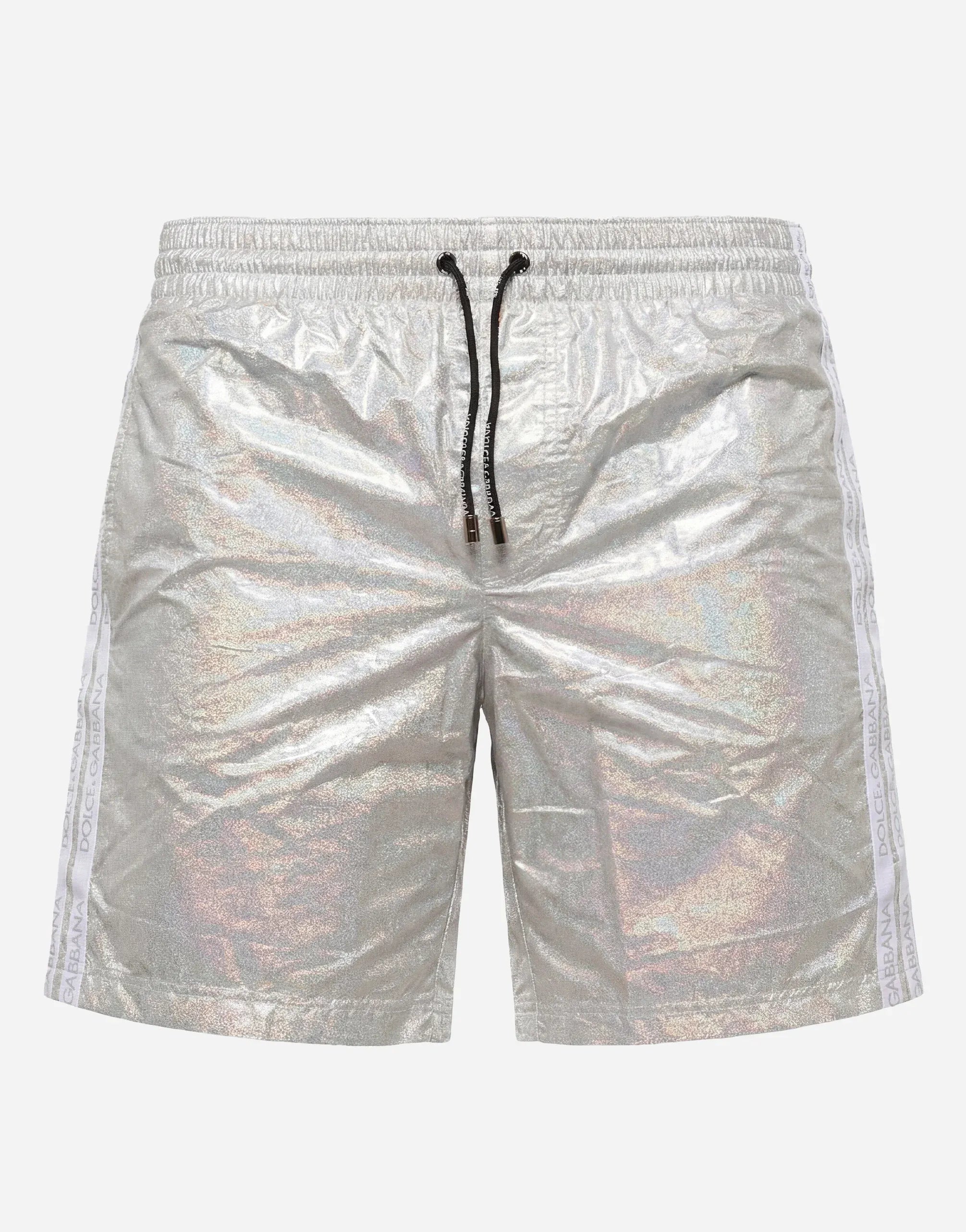 Dolce & Gabbana Metallic Logo Swim Shorts