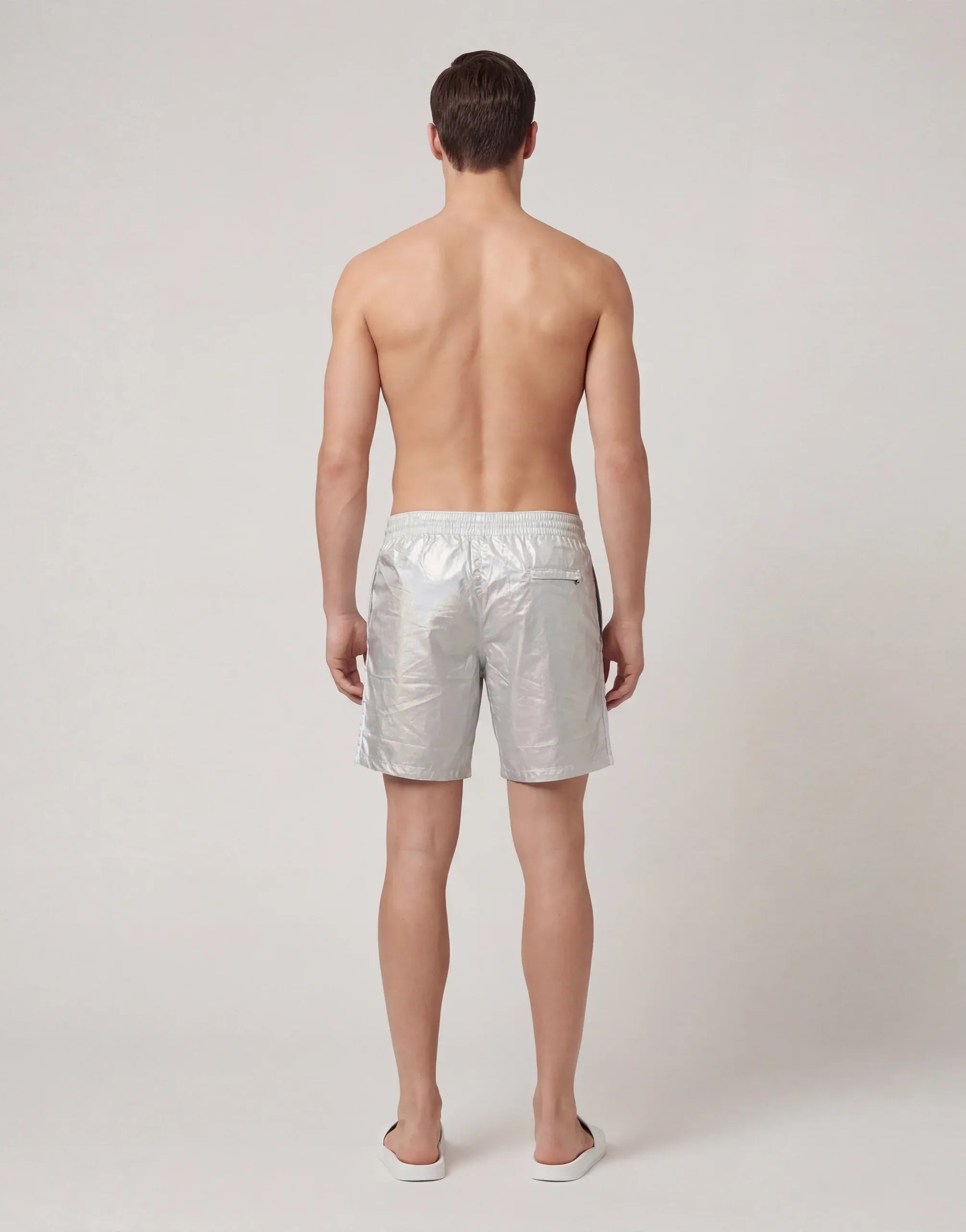 Dolce & Gabbana Metallic Logo Swim Shorts