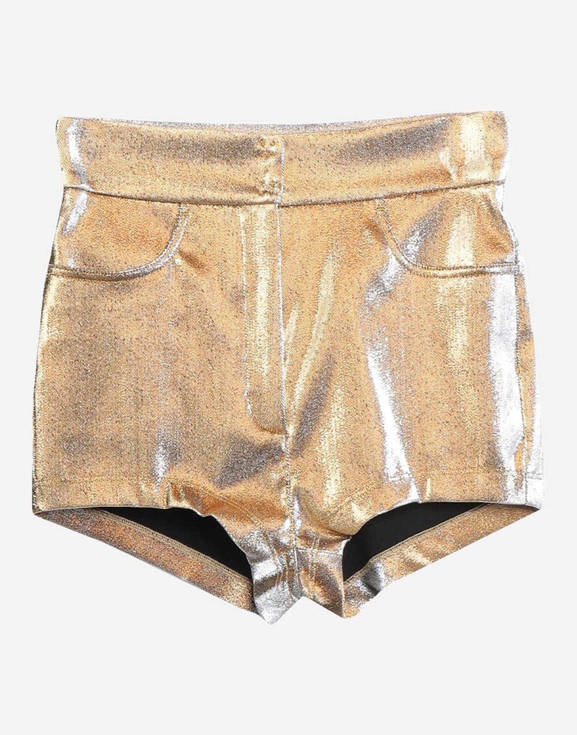 Dolce Gabbana Metallic Mini Shorts Sendegaro BE