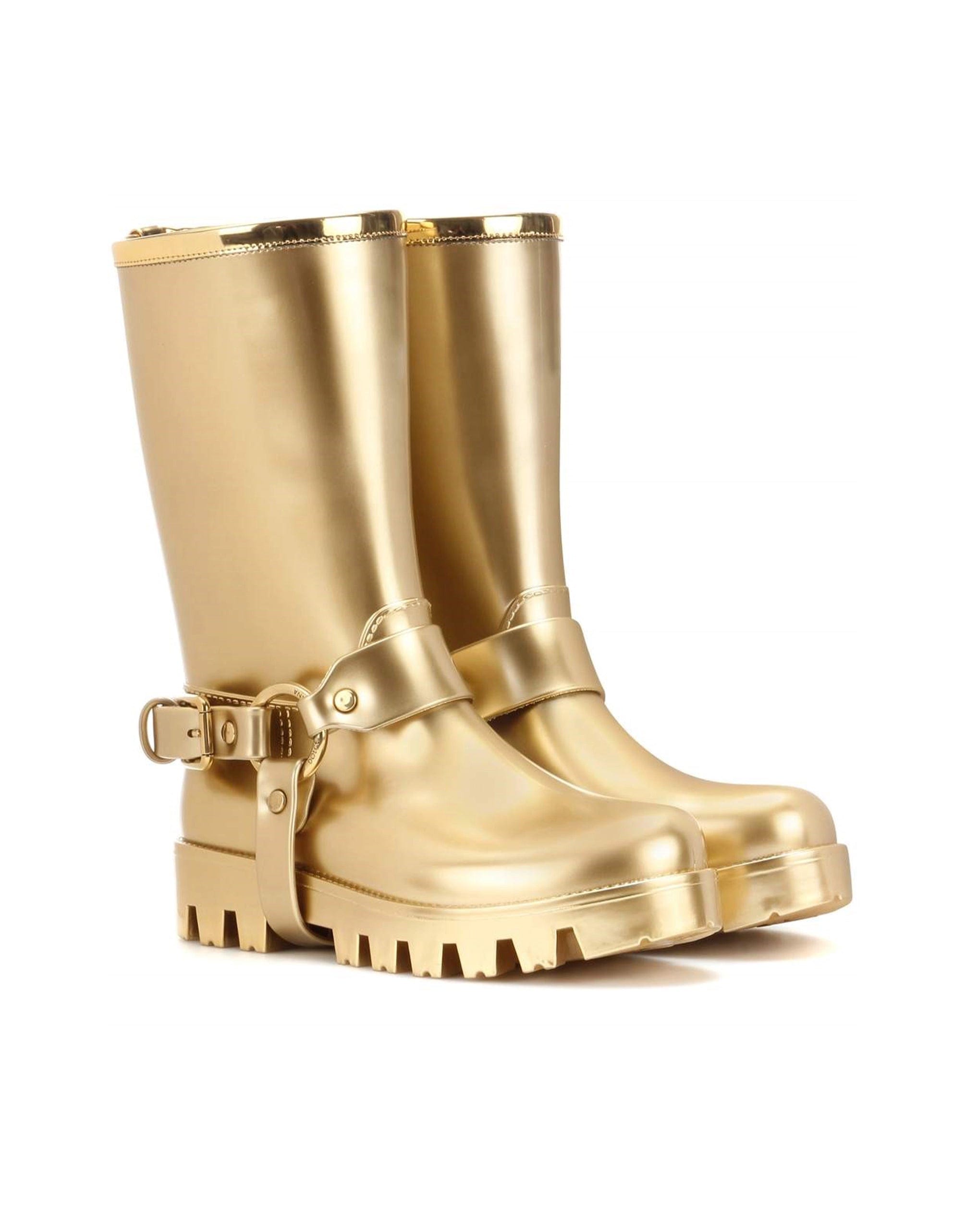 Dolce & Gabbana Metallic Rain Boots