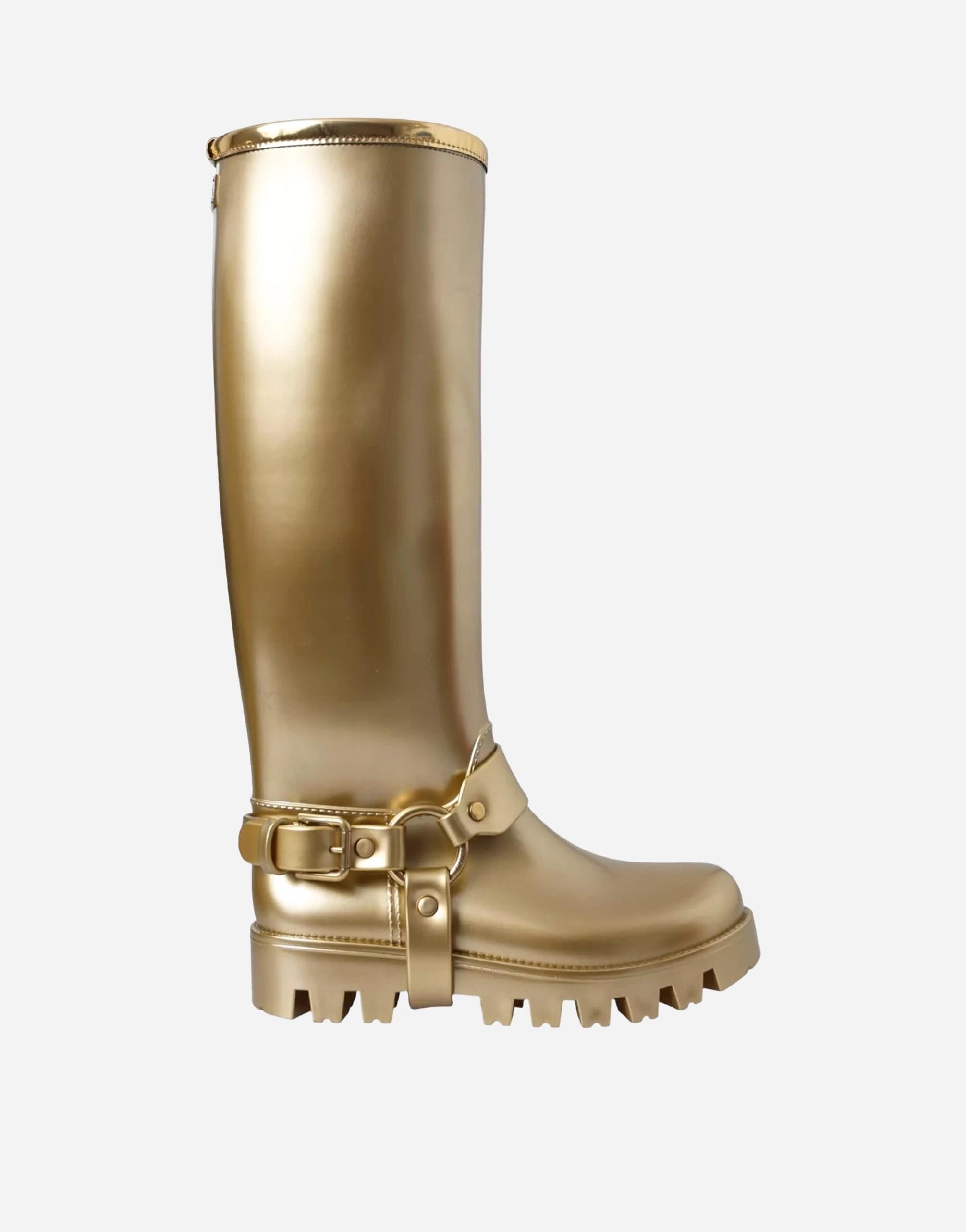 Dolce & Gabbana Metallic Rubber Rain Boots