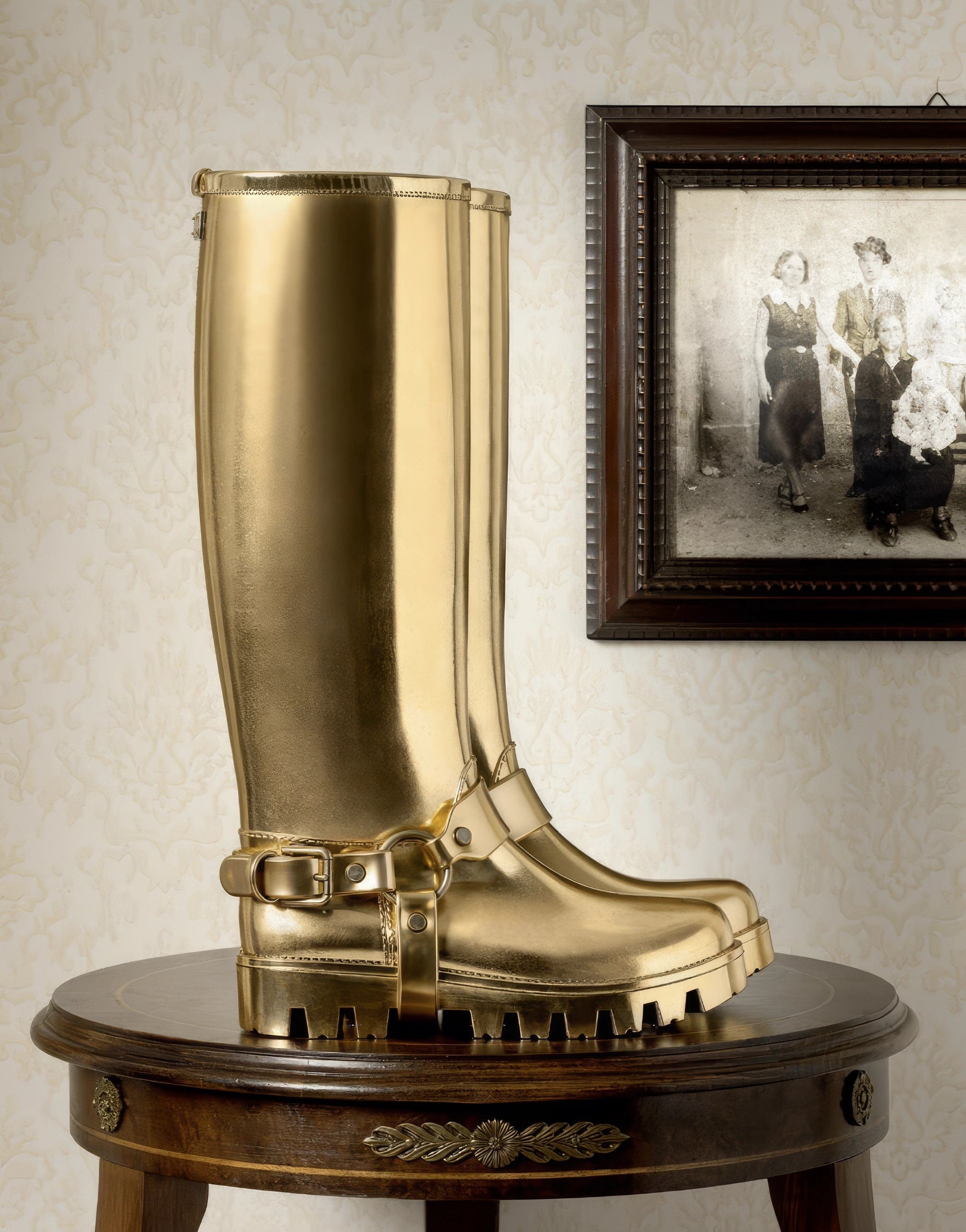 Dolce & Gabbana Metallic Rubber Rain Boots