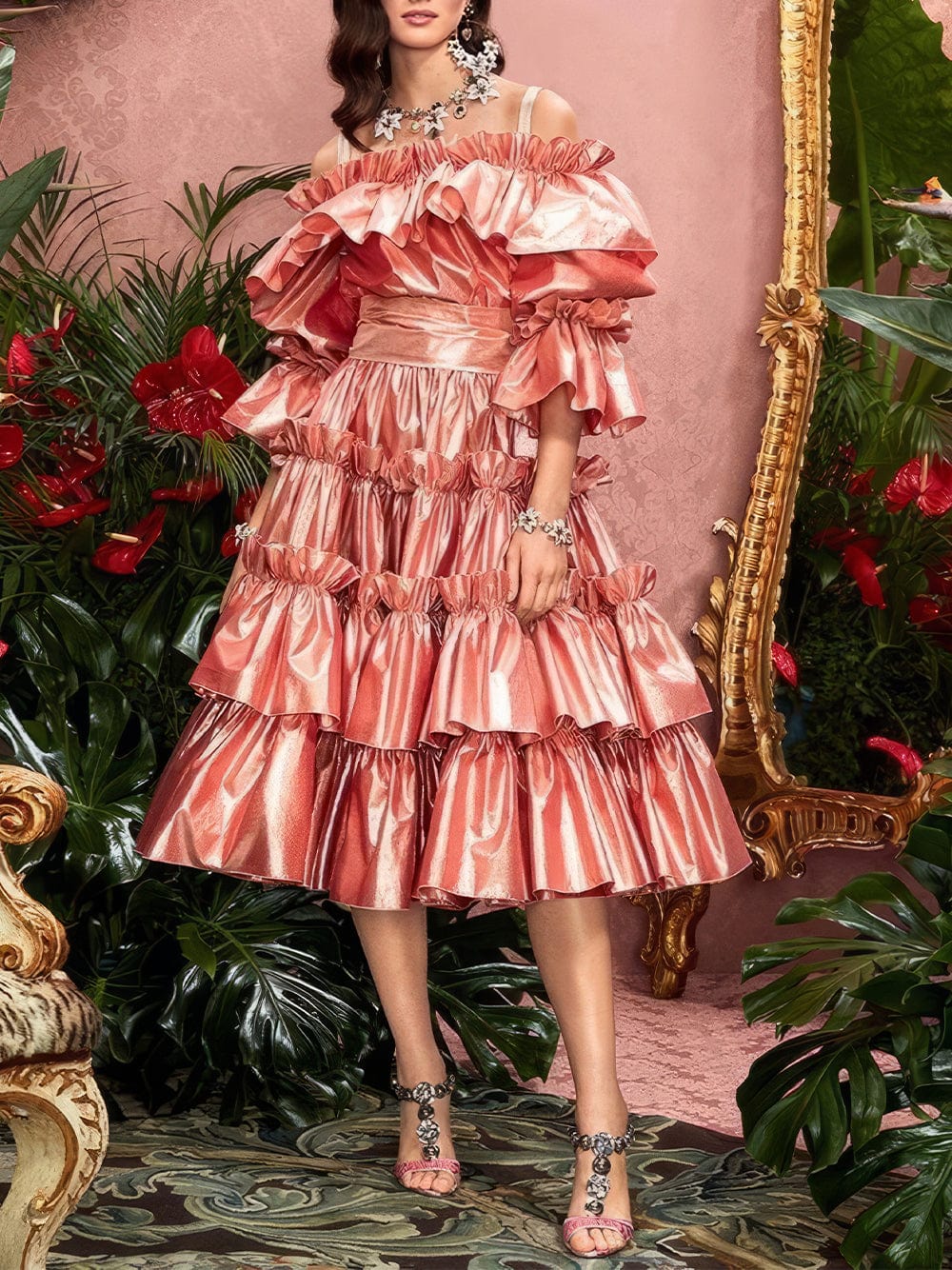 Dolce & Gabbana Metallic Ruffle Mini Dress | Sendegaro HK Dolce & Gabbana Metallic Ruffle Mini Dress | Sendegaro HK