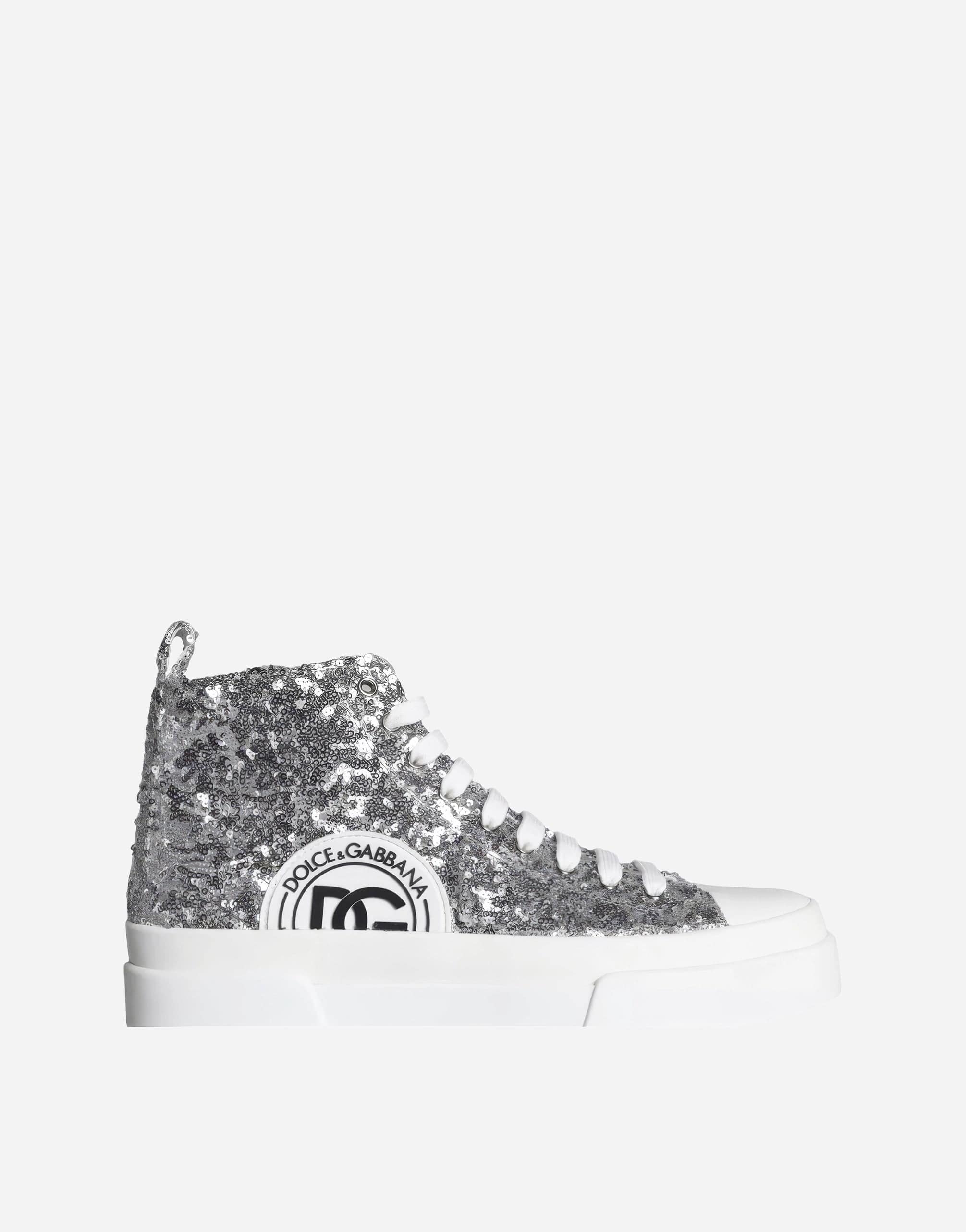 Dolce & Gabbana Mid-Top Sequined Portofino Sneakers