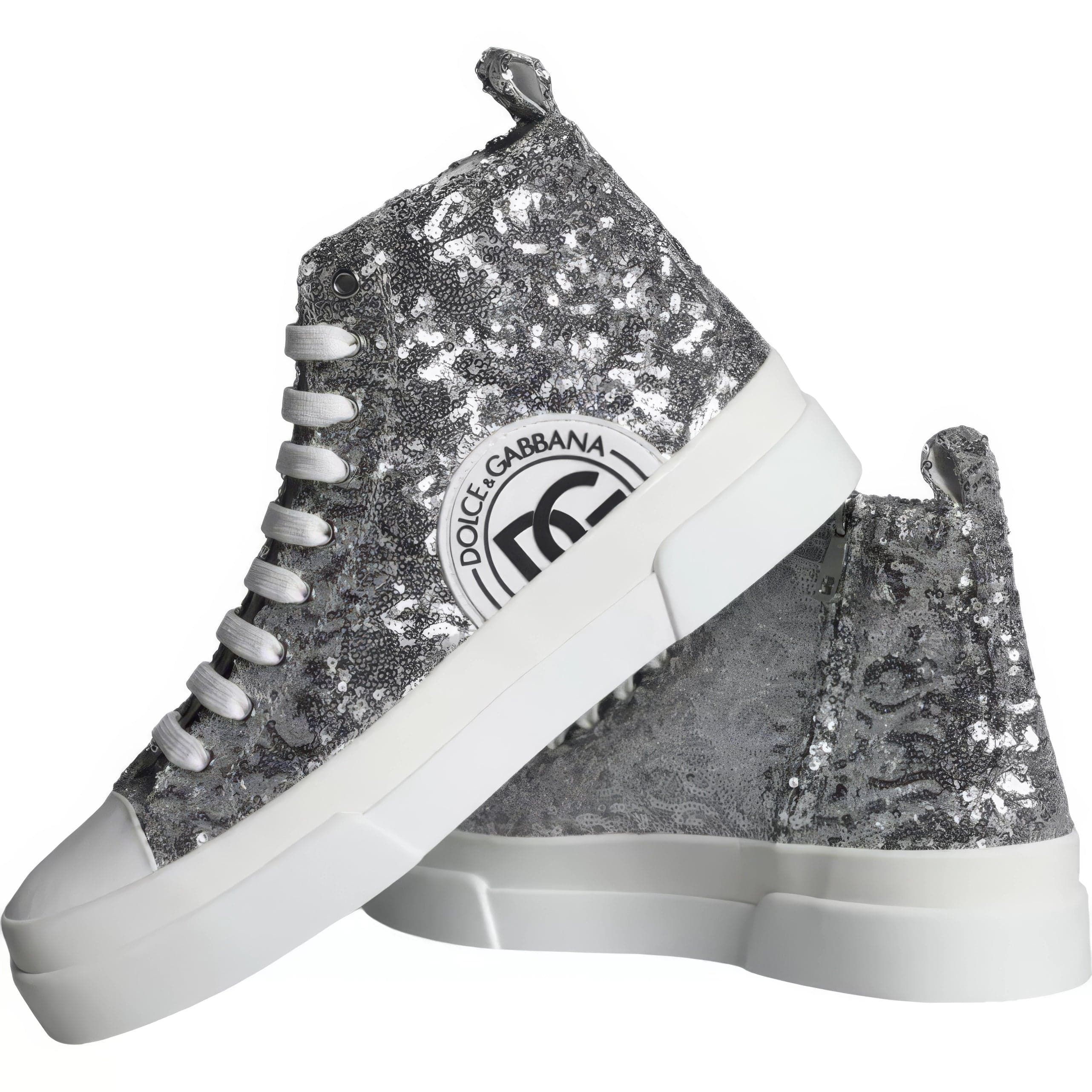 Dolce & Gabbana Mid-Top Sequined Portofino Sneakers