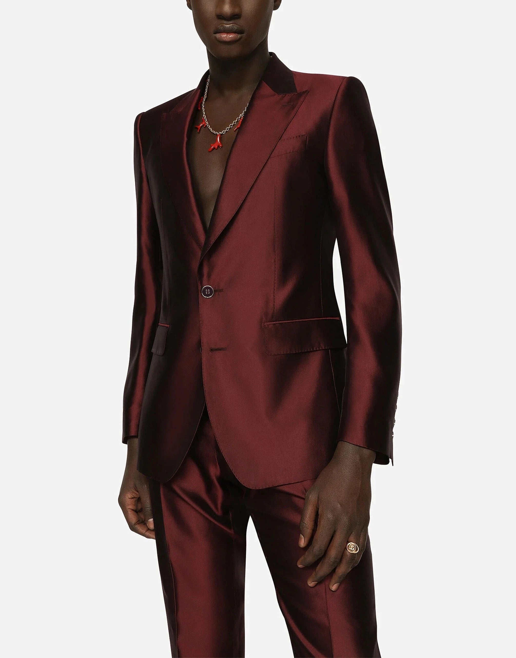 Suit Traje De Seda Italiana Dolce Gabbana Traje De Ajuste De