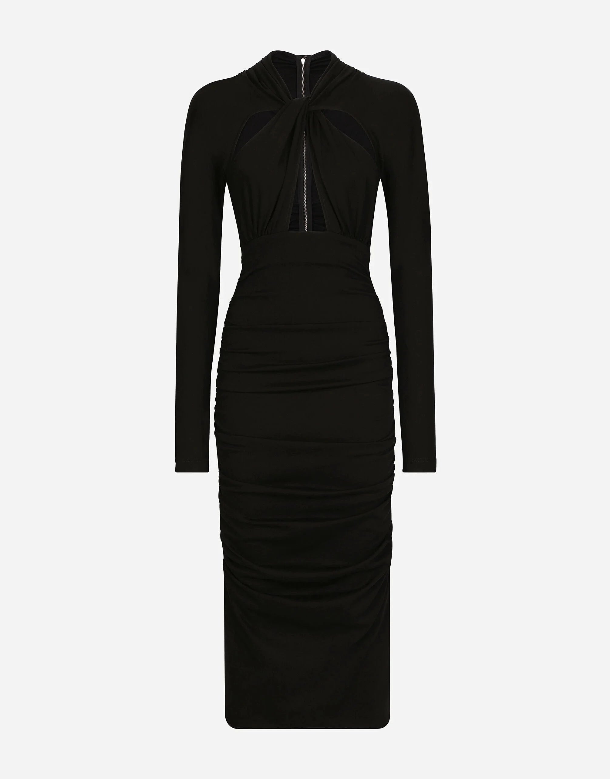Dolce & Gabbana Milano Cut-Out Draped Midi Dress