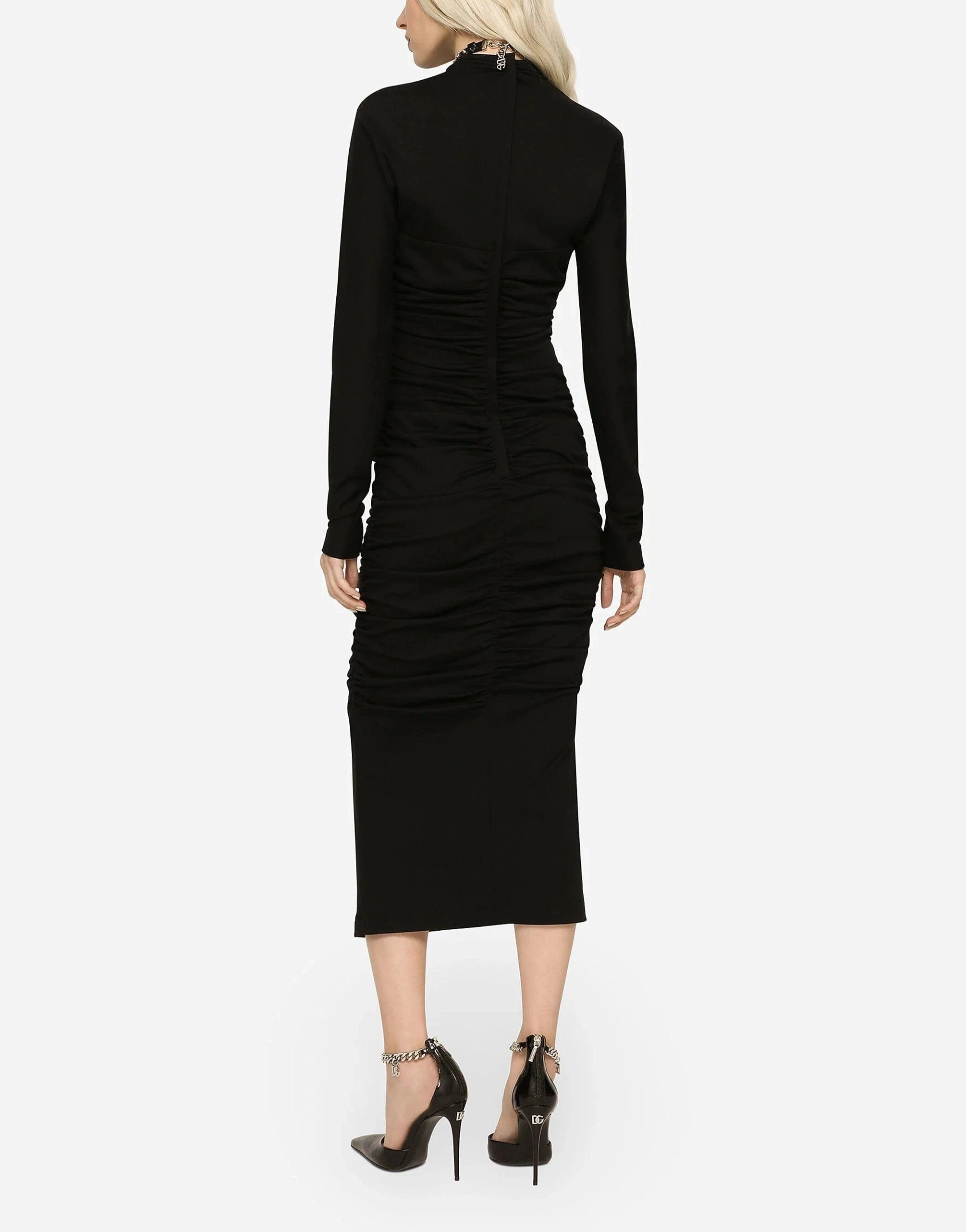 Dolce & Gabbana Milano Cut-Out Draped Midi Dress
