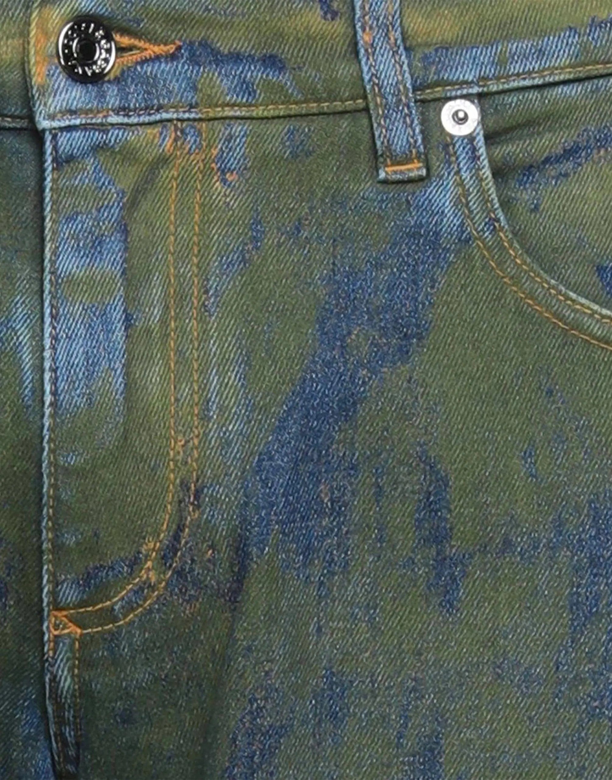 Jeans skinny in cotone verde militare