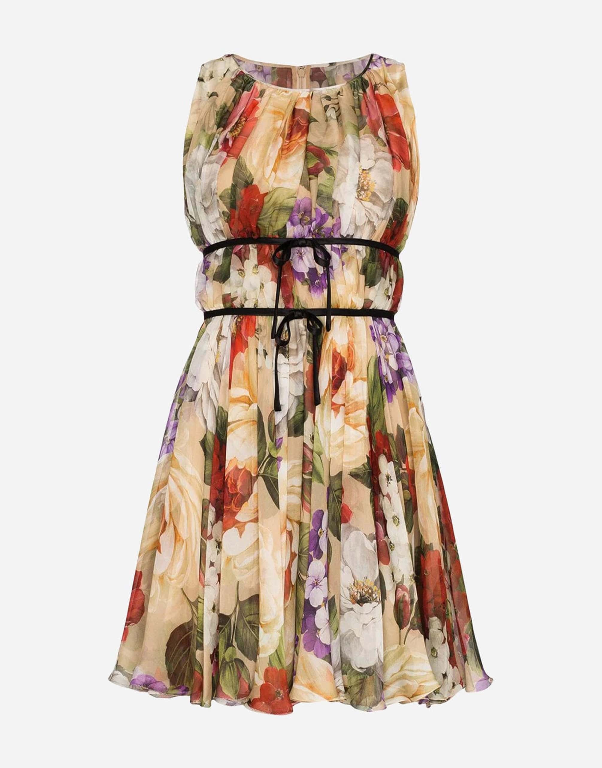 Dolce Gabbana Mini Chiffon Dress With Floral-Print Sendegaro SA