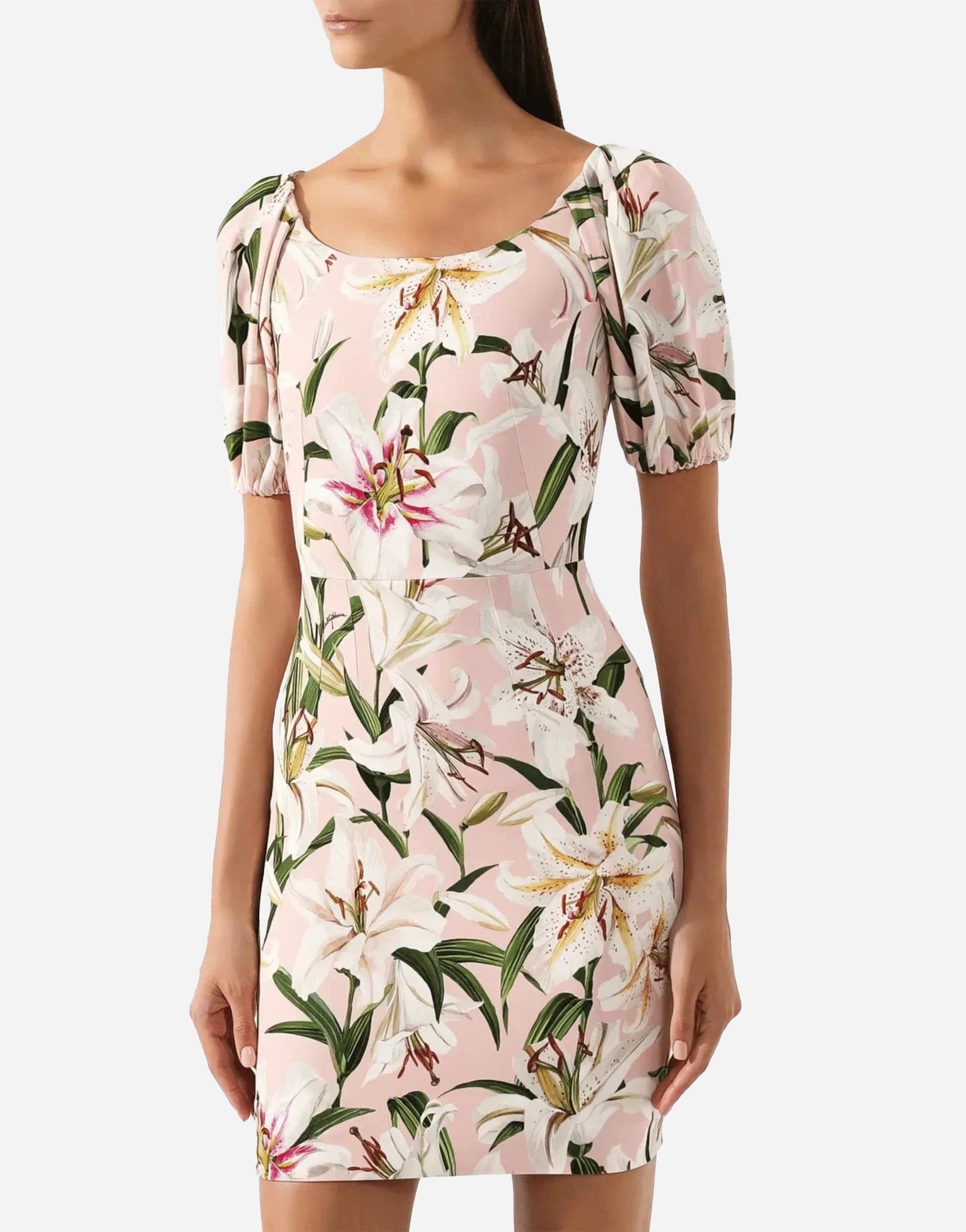 Dolce & Gabbana Mini Dress With Lily-Print