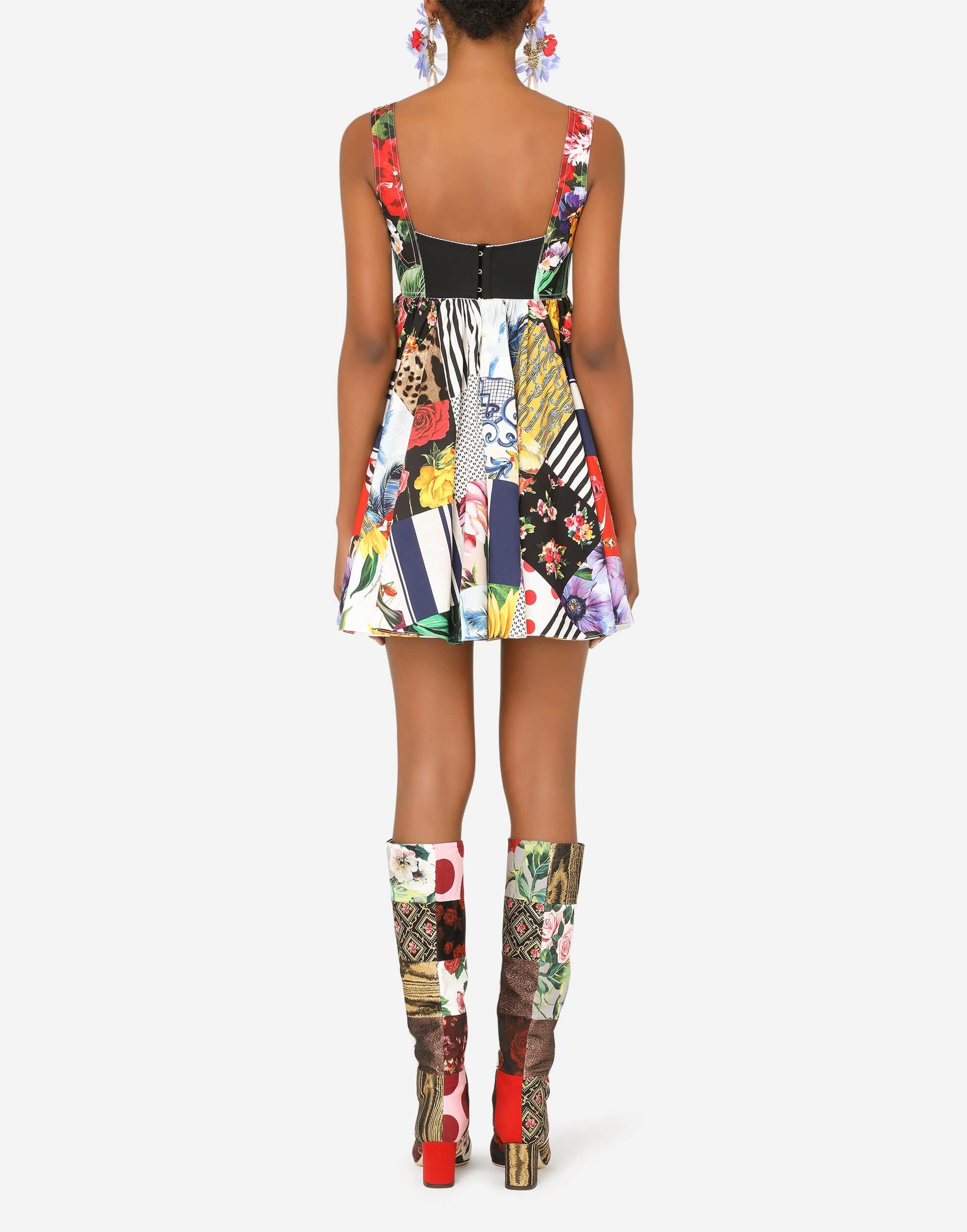 Dolce & Gabbana Mini Patchwork Poplin Dress