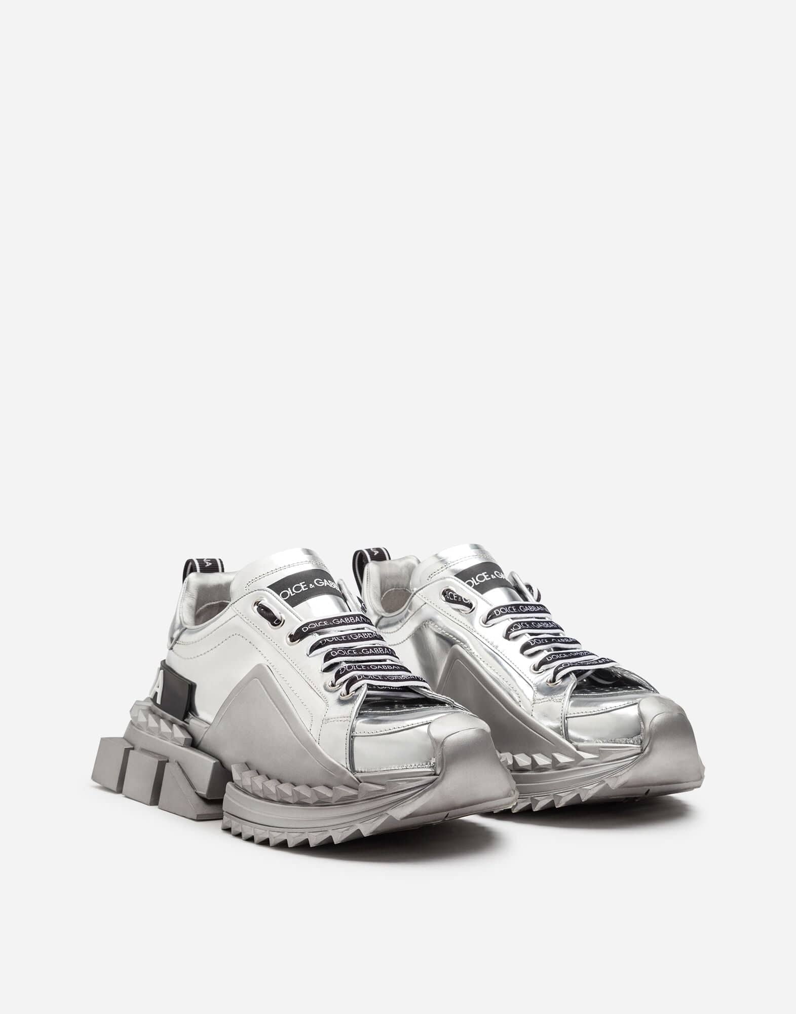 Dolce & Gabbana Mirrored Calfskin Super Queen Sneakers