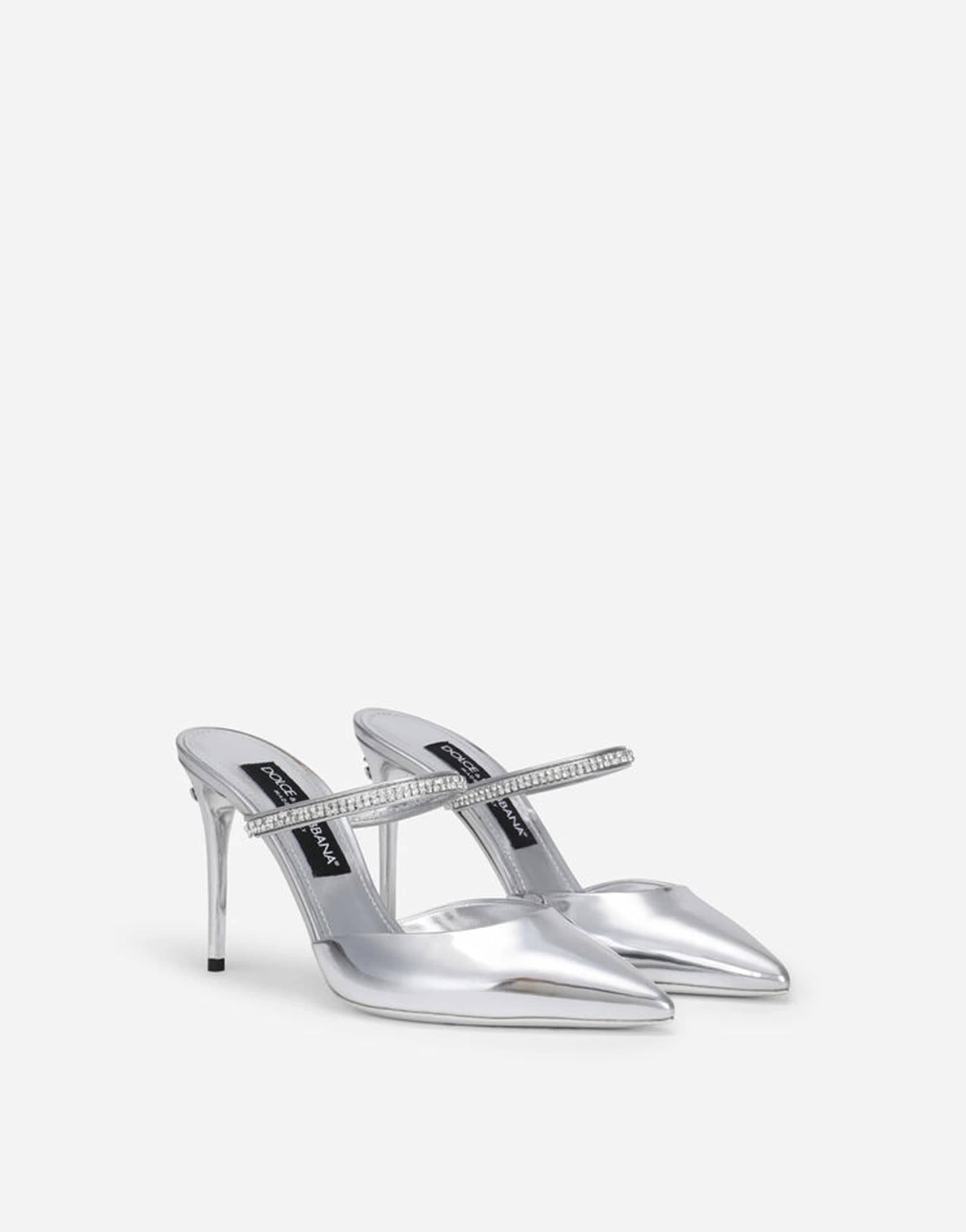 Dolce & Gabbana Mirrored-Effect Leather Mules