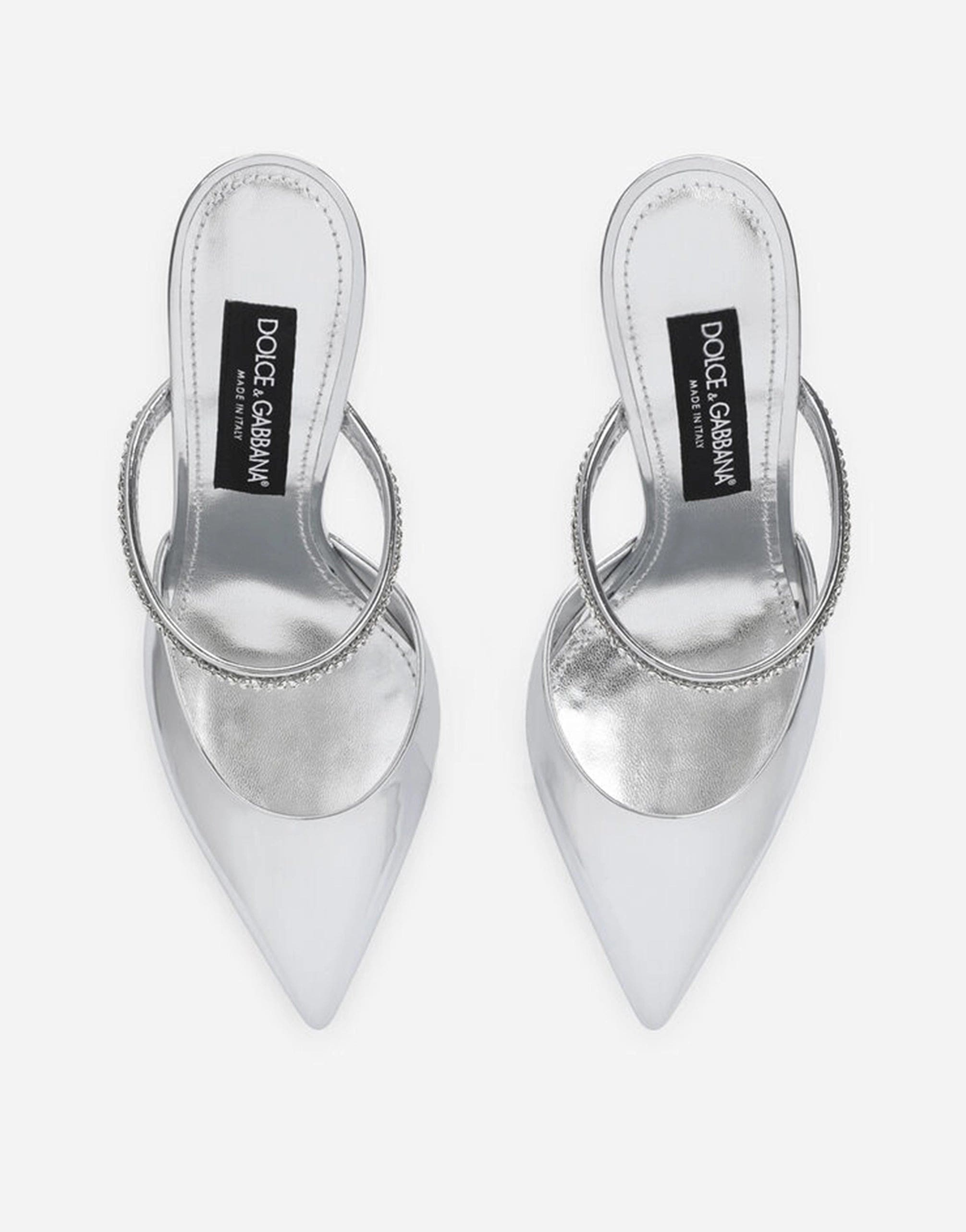 Dolce & Gabbana Mirrored-Effect Leather Mules