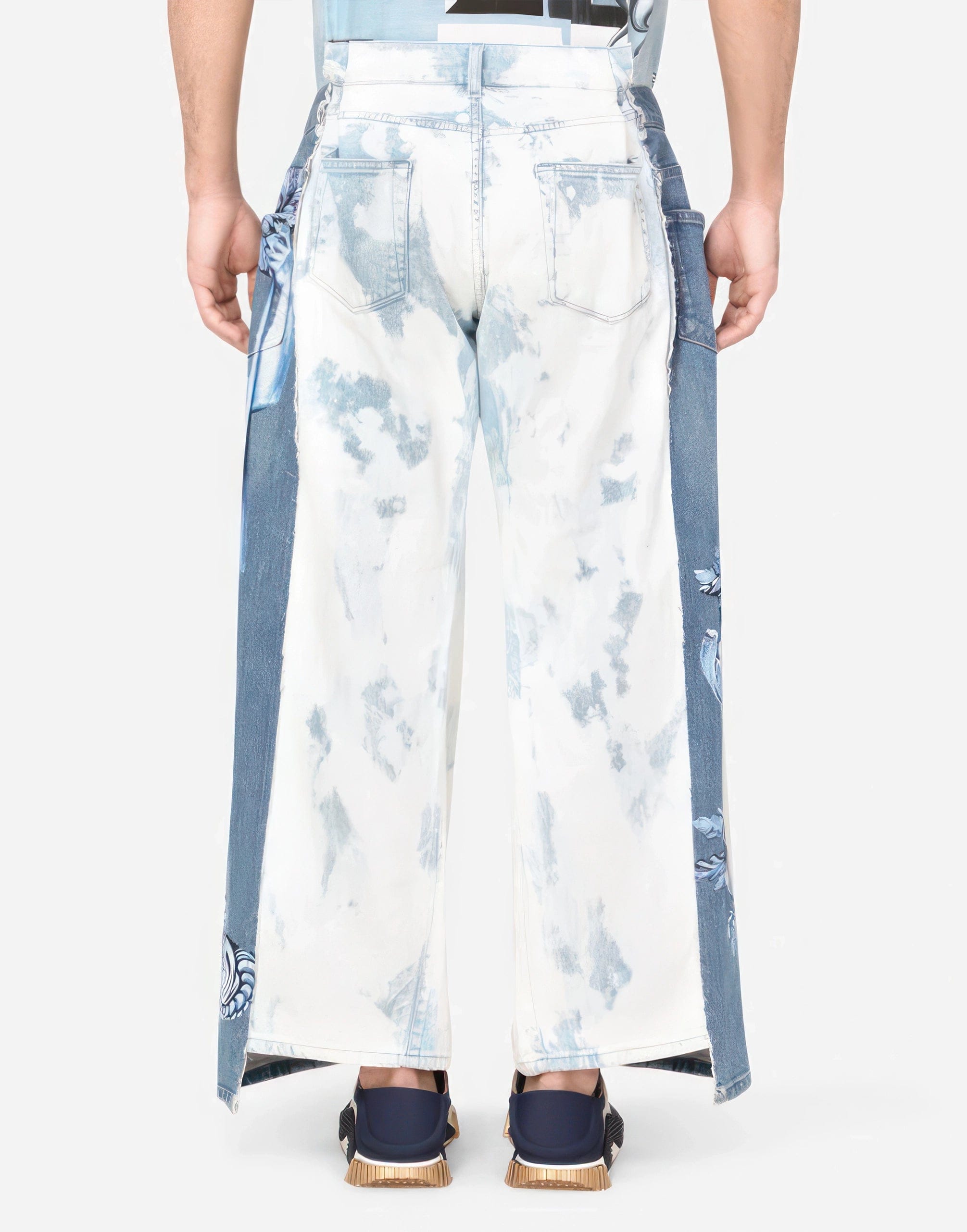 Dolce & Gabbana Mixed Loose-Fit Jeans