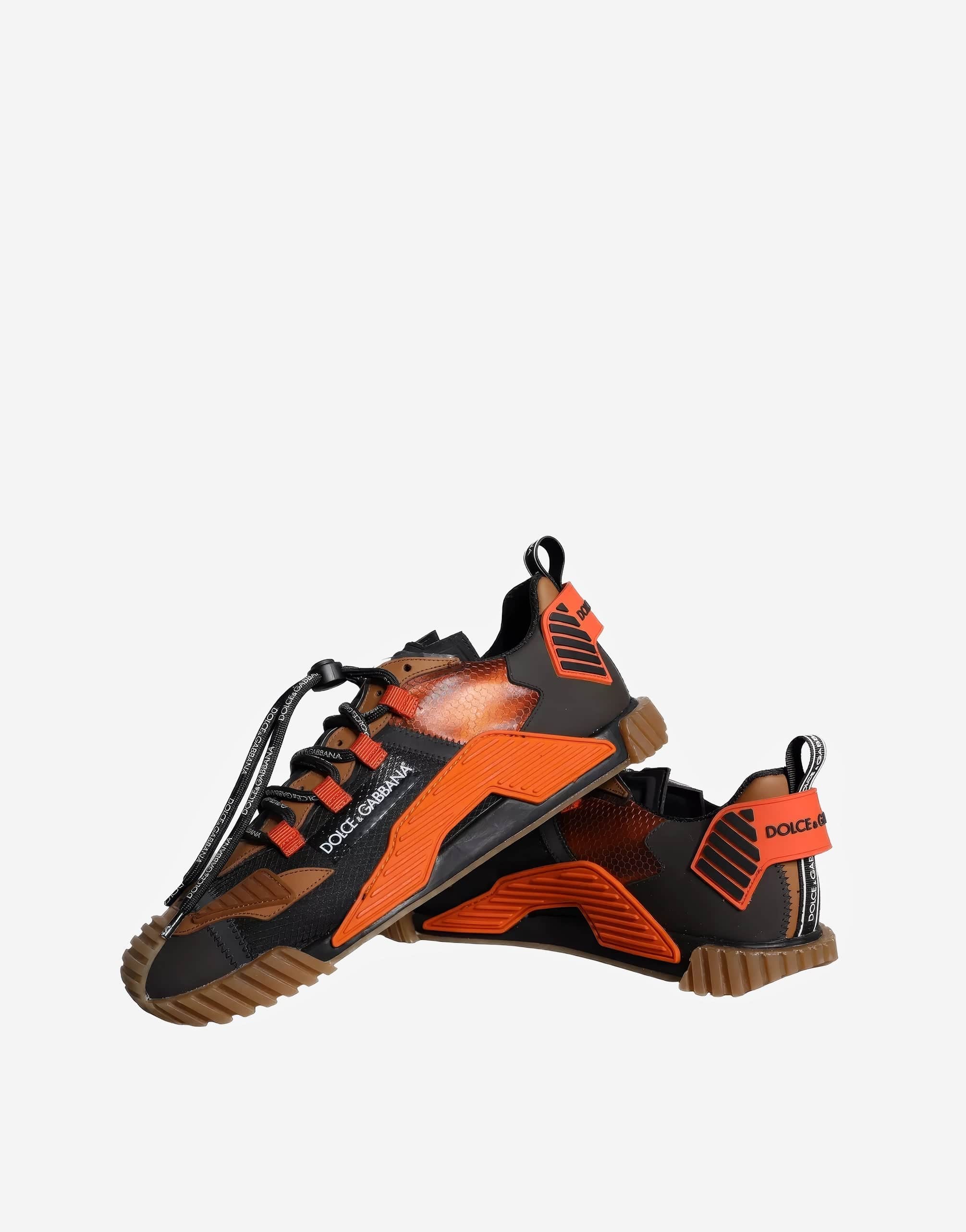 Dolce & Gabbana Mixed-Material NS1 Sneakers In Orange