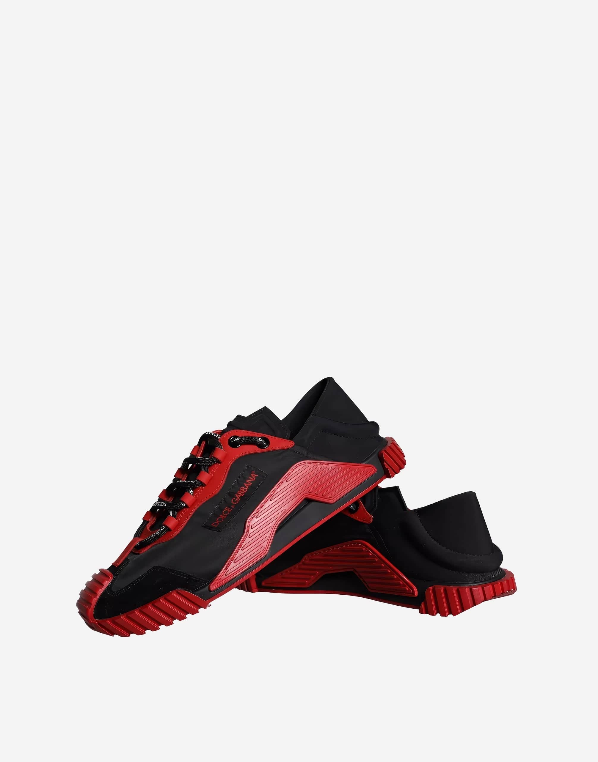 Dolce & Gabbana Mixed-Material NS1 Sneakers In Red