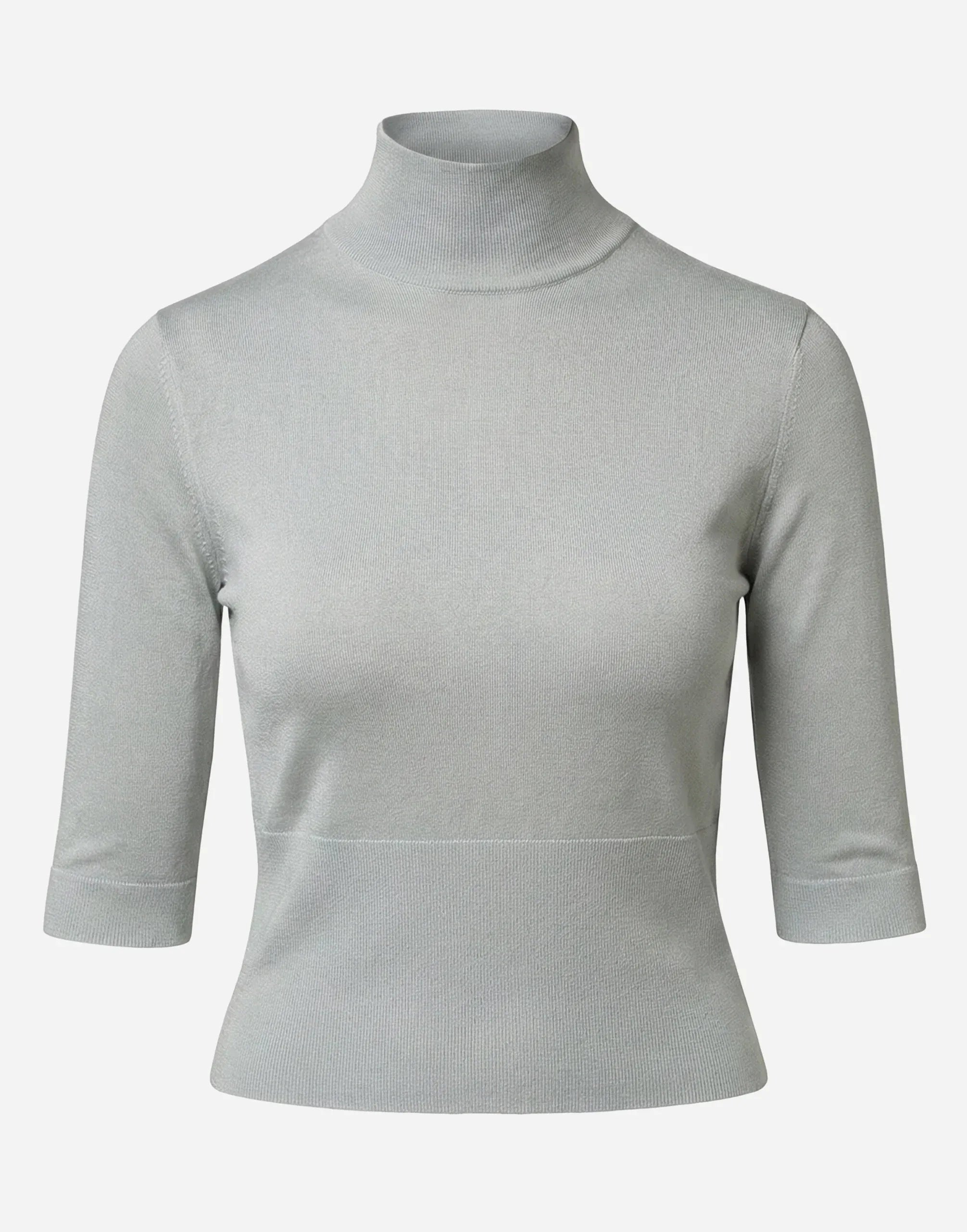 Dolce & Gabbana Mock-Neck Half-Sleeve Fine-Knit Top
