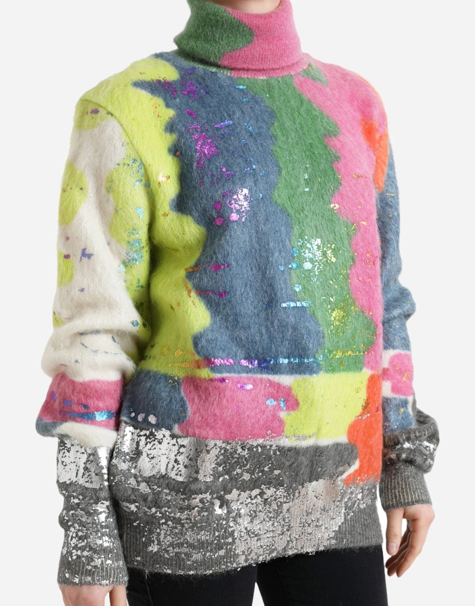 Dolce & Gabbana Mohair Turtleneck Pullover Sweater