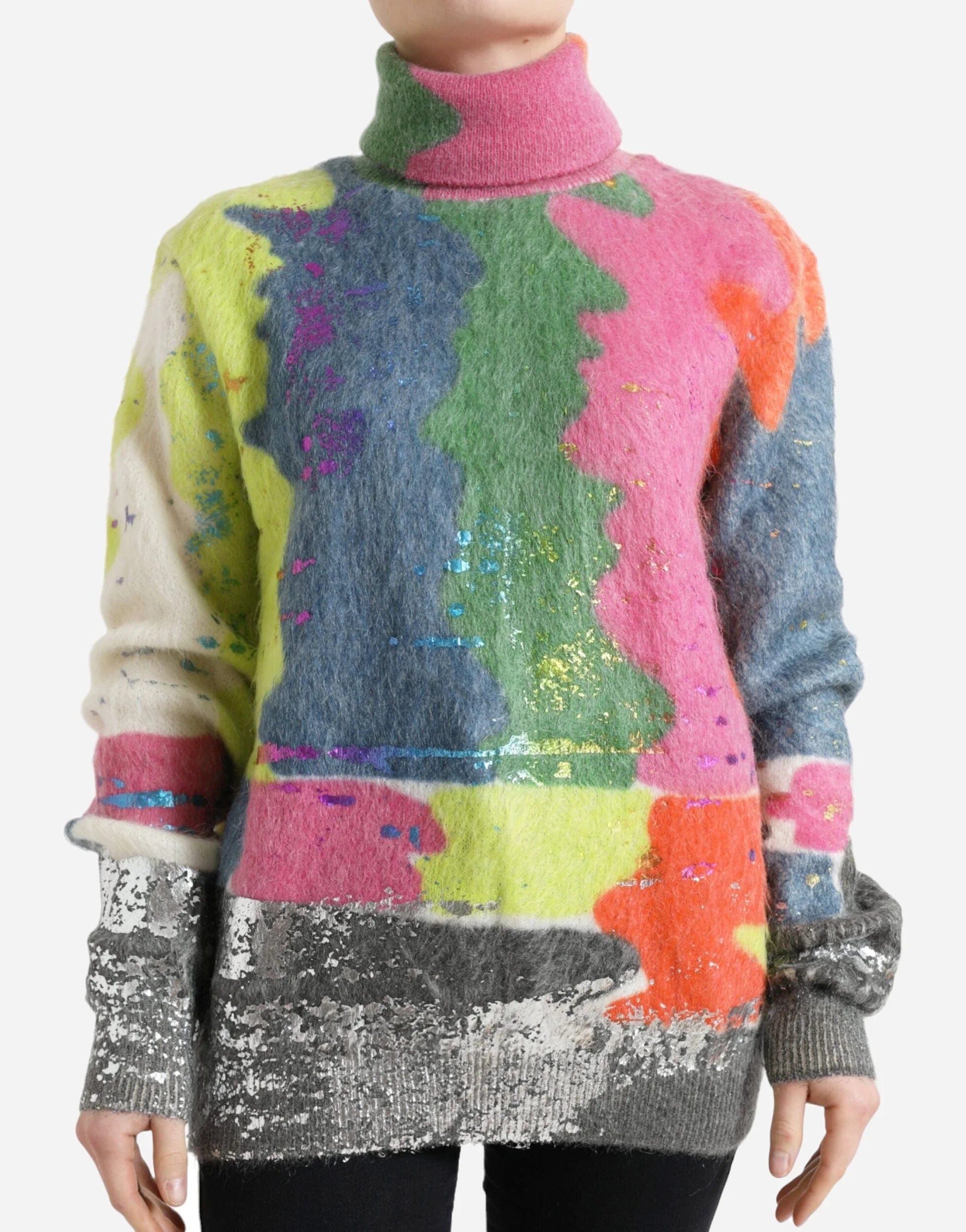 Dolce & Gabbana Mohair Turtleneck Pullover Sweater