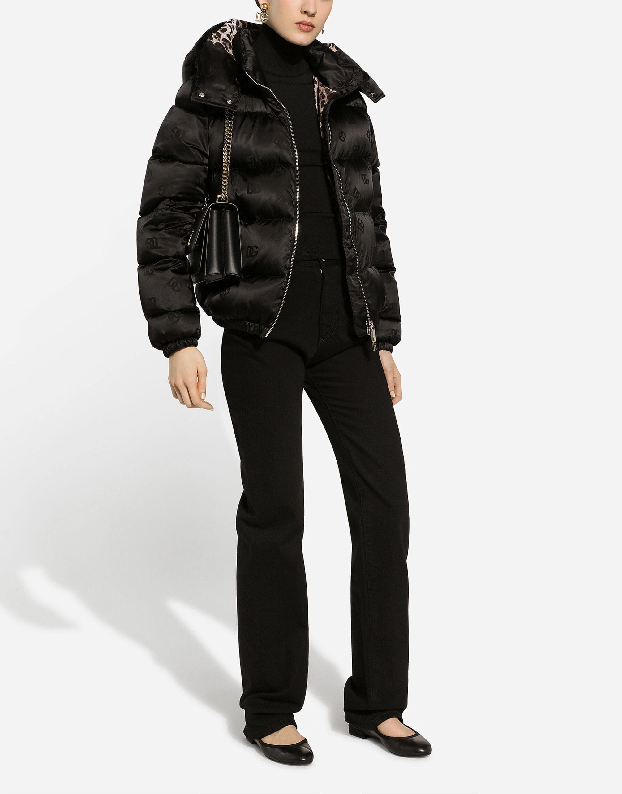 Dolce & Gabbana Monogram-Jacquard Puffer Jacket