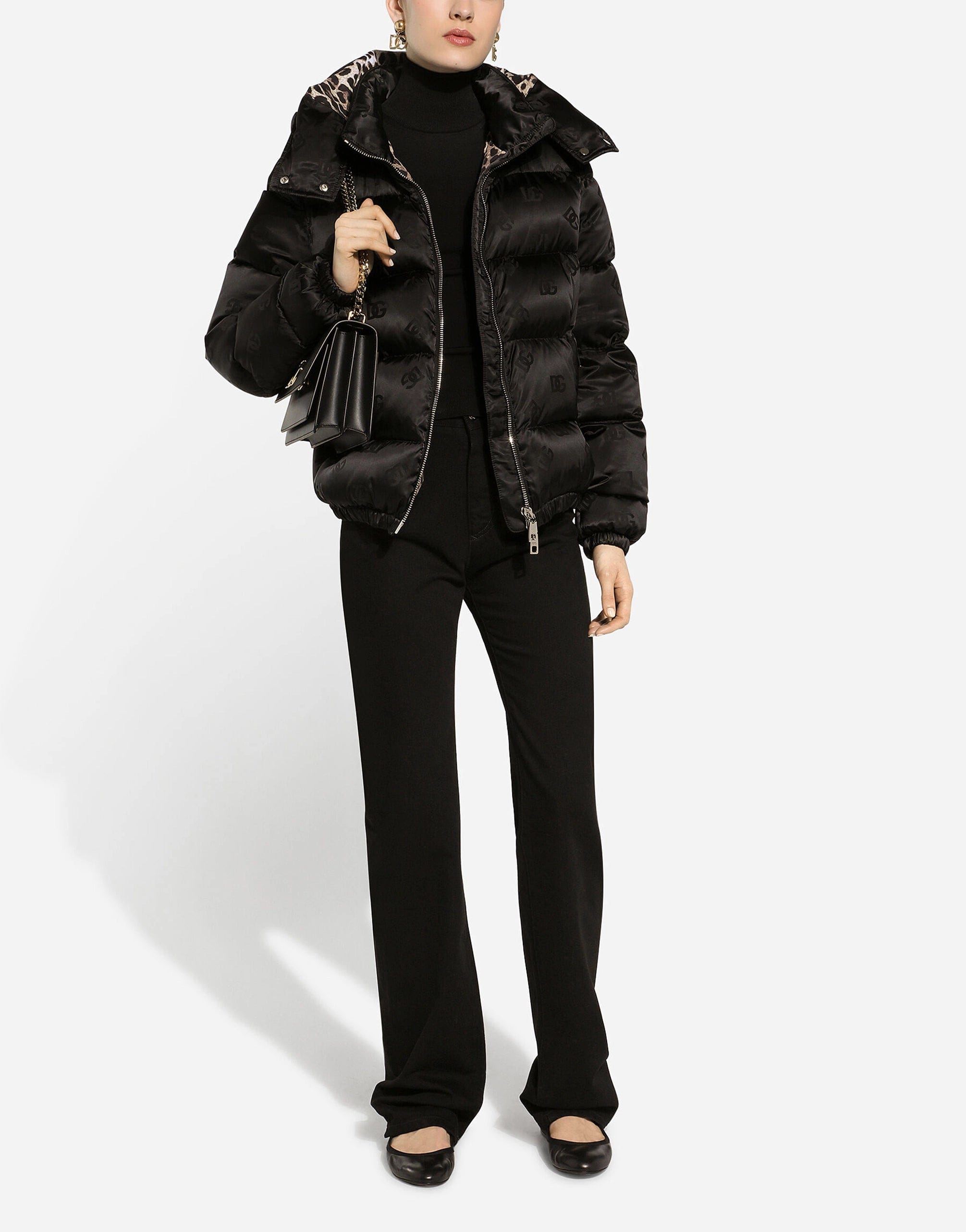 Dolce & Gabbana Monogram-Jacquard Puffer Jacket