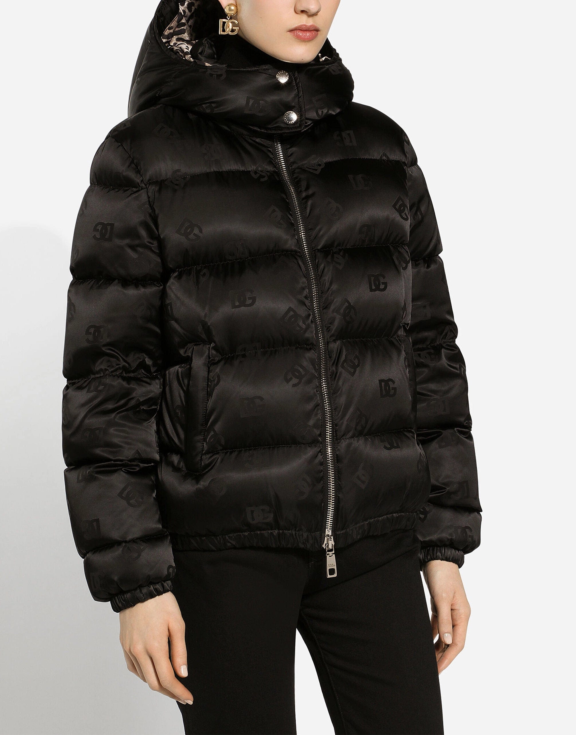 Dolce & Gabbana Monogram-Jacquard Puffer Jacket