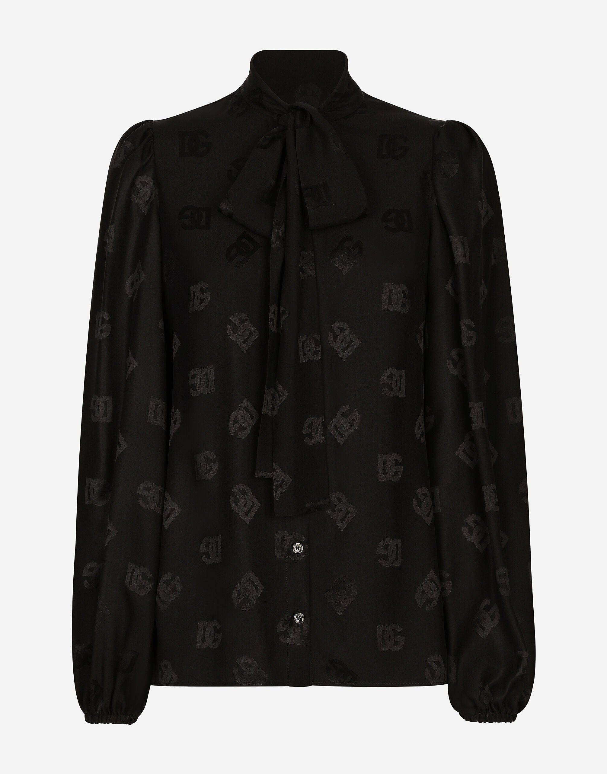 Dolce & Gabbana Monogram-Jacquard Silk Shirt