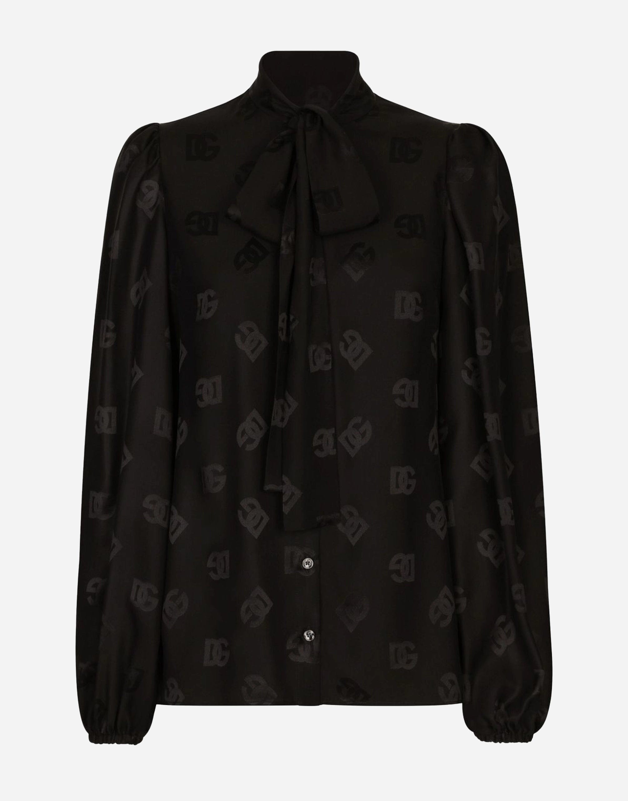 Dolce & Gabbana Monogram-Jacquard Silk Shirt