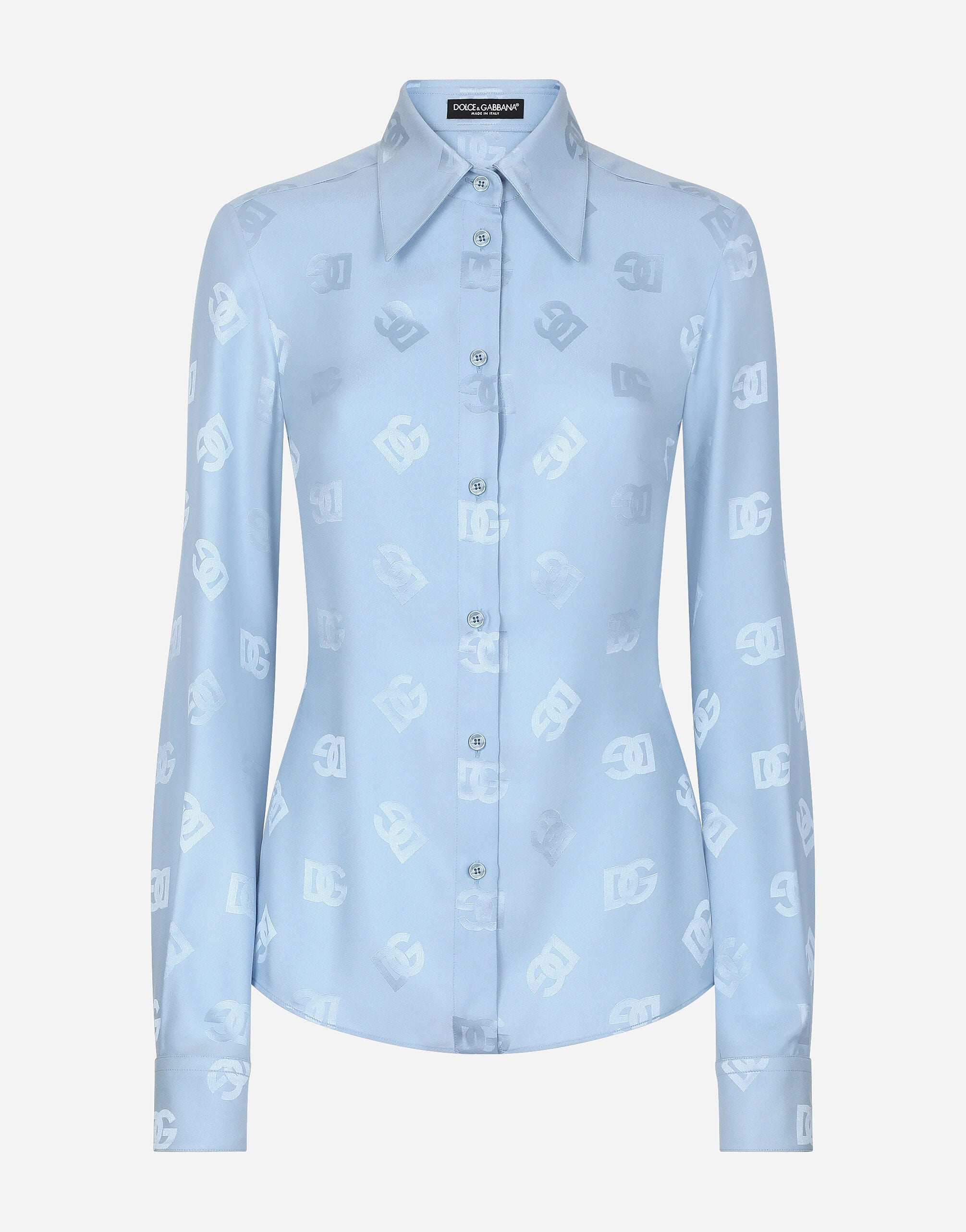 Dolce & Gabbana Monogram-Jacquard Silk Shirt