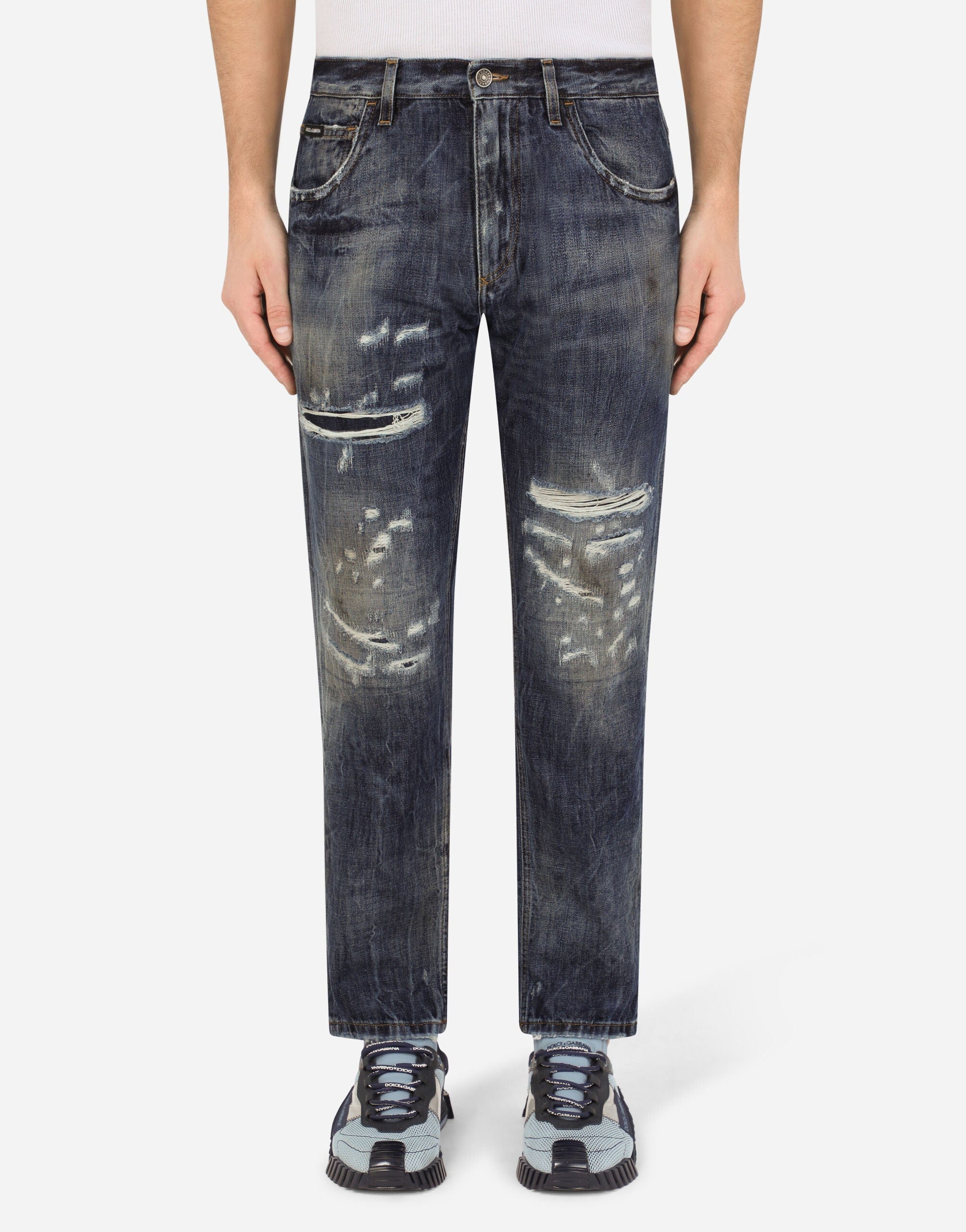 Dolce & Gabbana Mud-Effect Detailing Jeans
