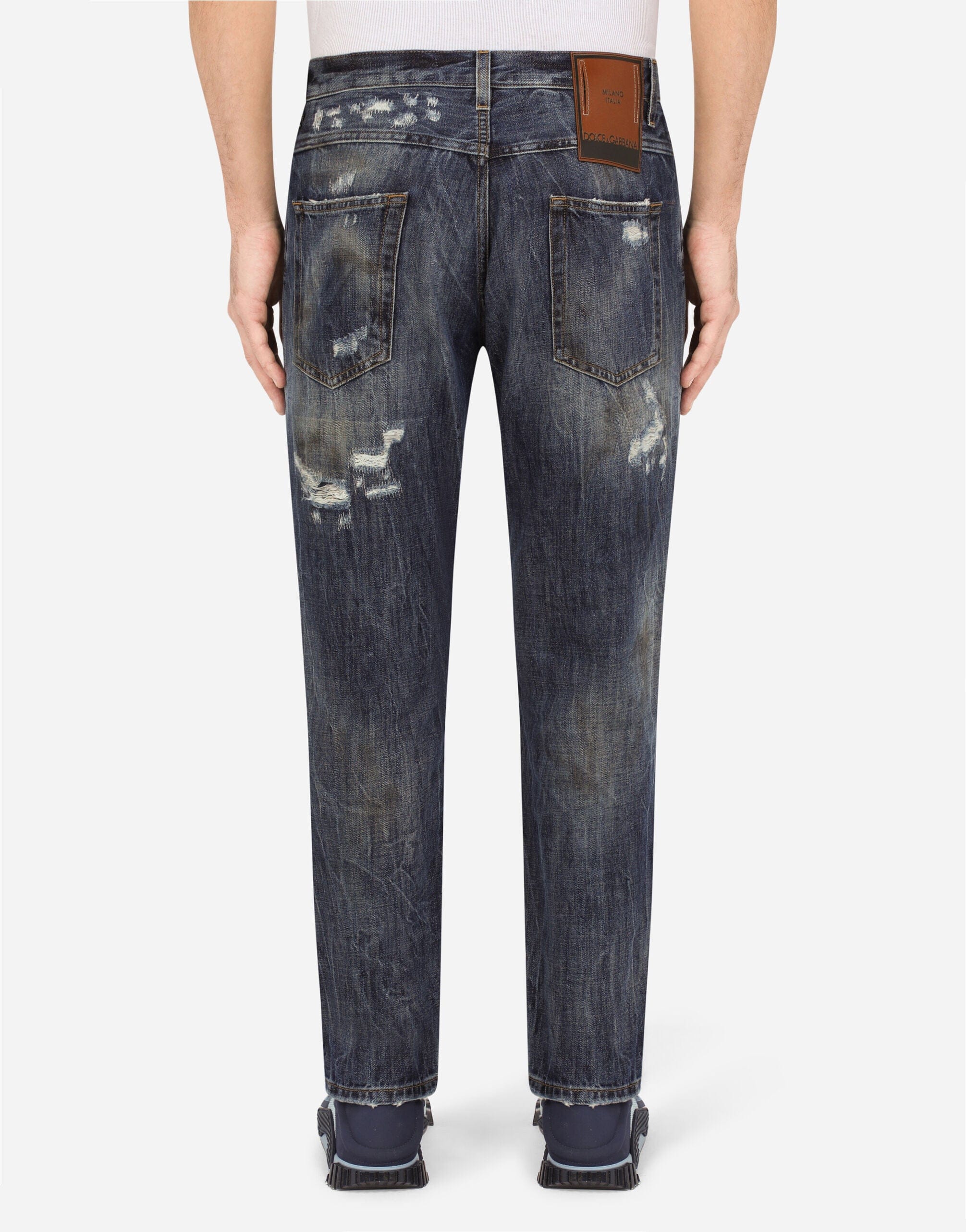 Dolce & Gabbana Mud-Effect Detailing Jeans