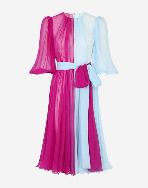Dolce & Gabbana Multi-Color Chiffon Midi Dress