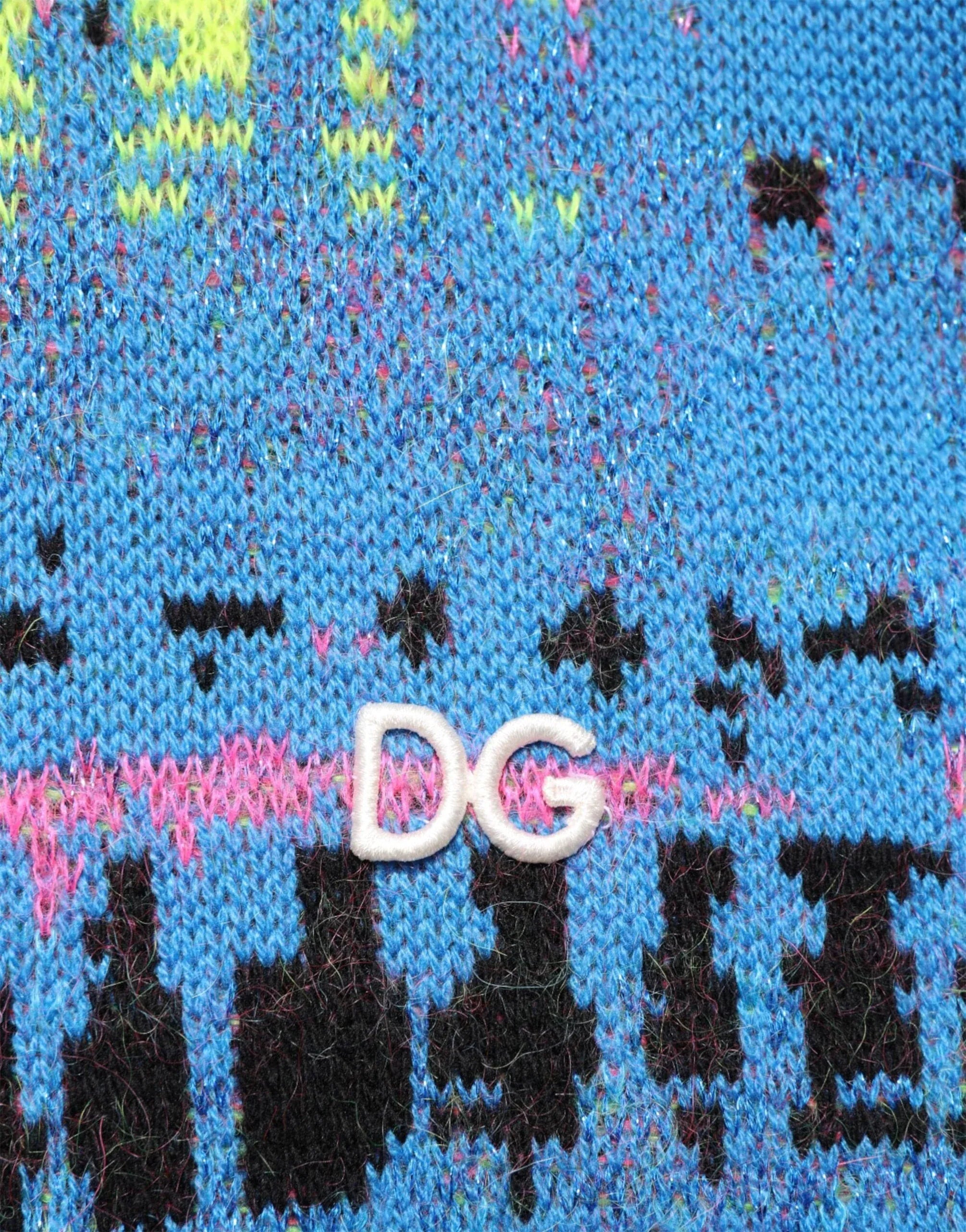 Dolce & Gabbana Multicolor Abstract Intarsia-Knit Crewneck Sweater