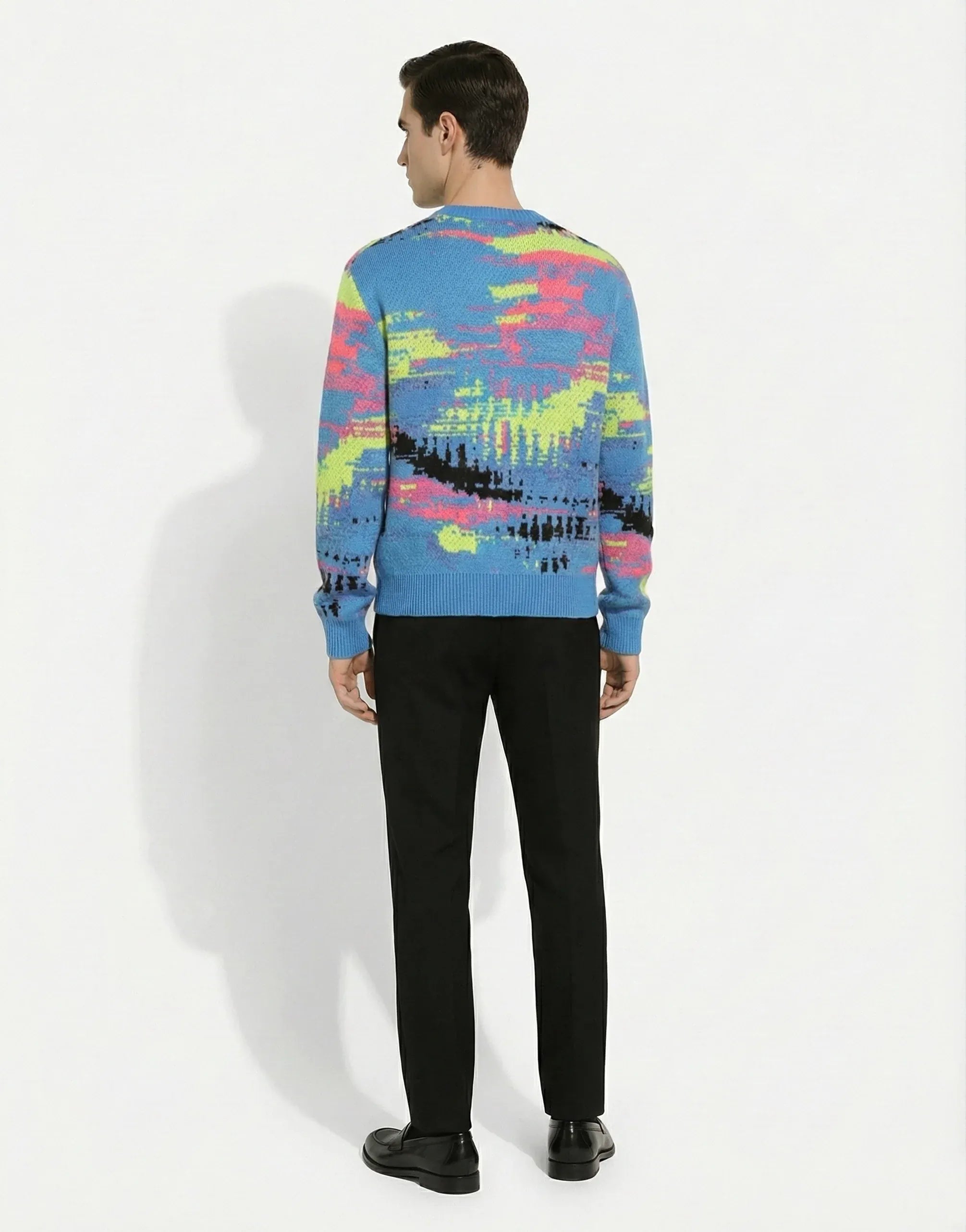 Dolce & Gabbana マルチカラー 抽象インターシャニット クルーネック