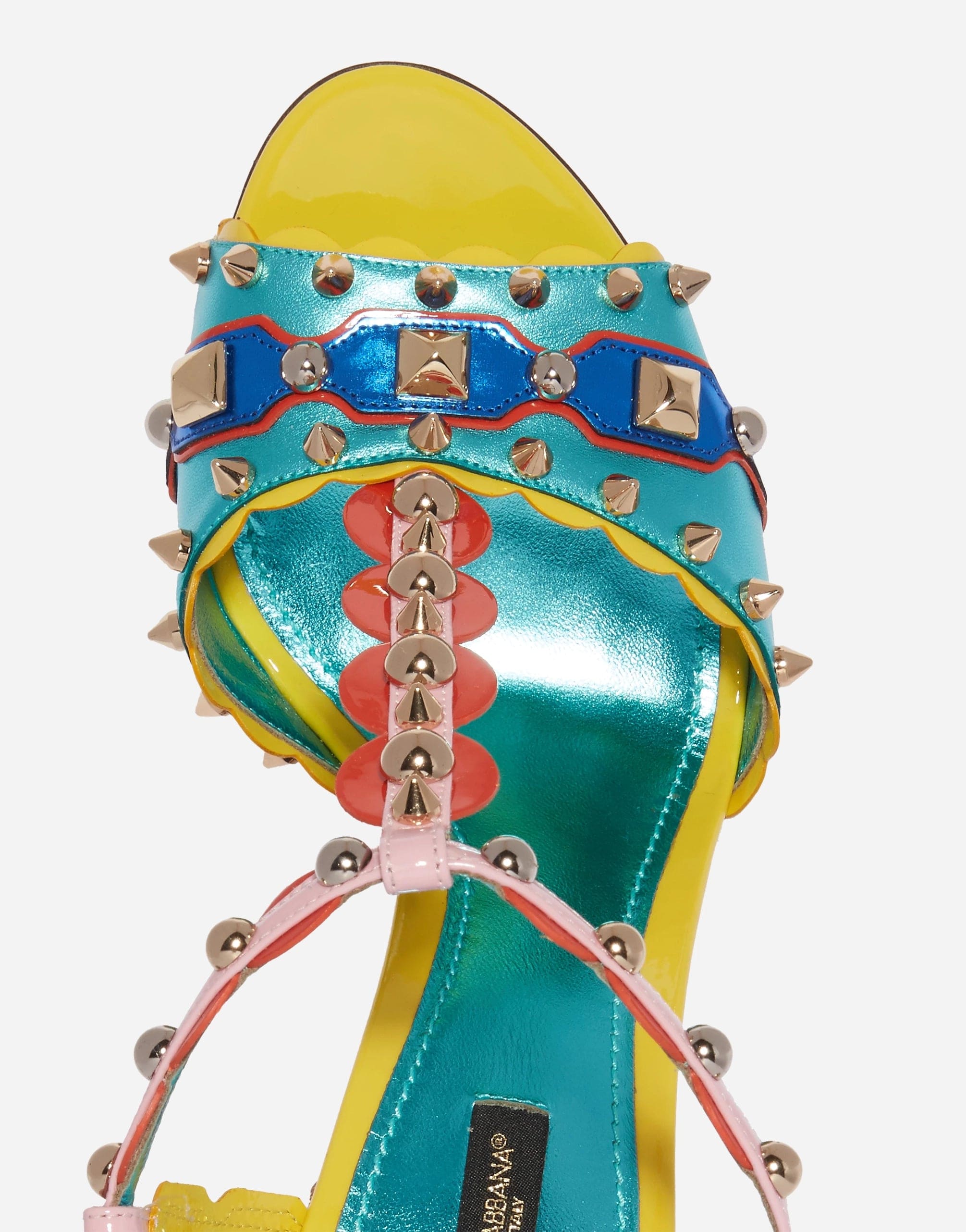 Dolce & Gabbana Multicolor Embellished Leather Sandals