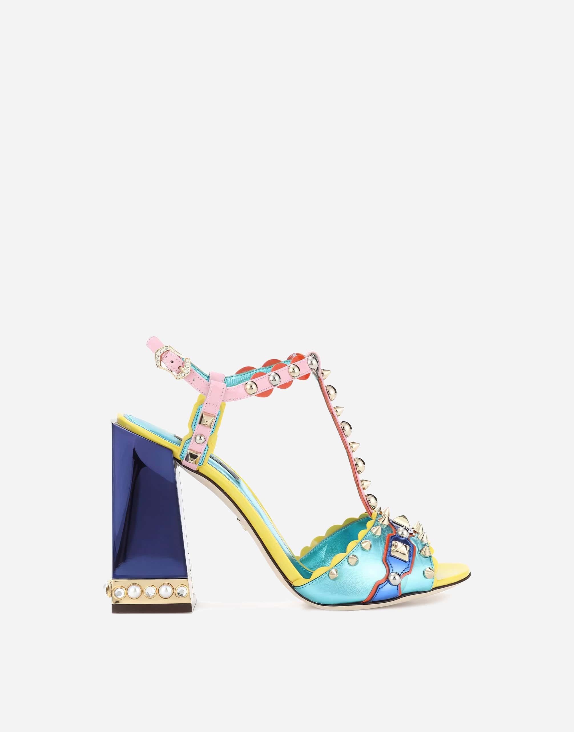 Dolce & Gabbana Multicolor Embellished Leather Sandals