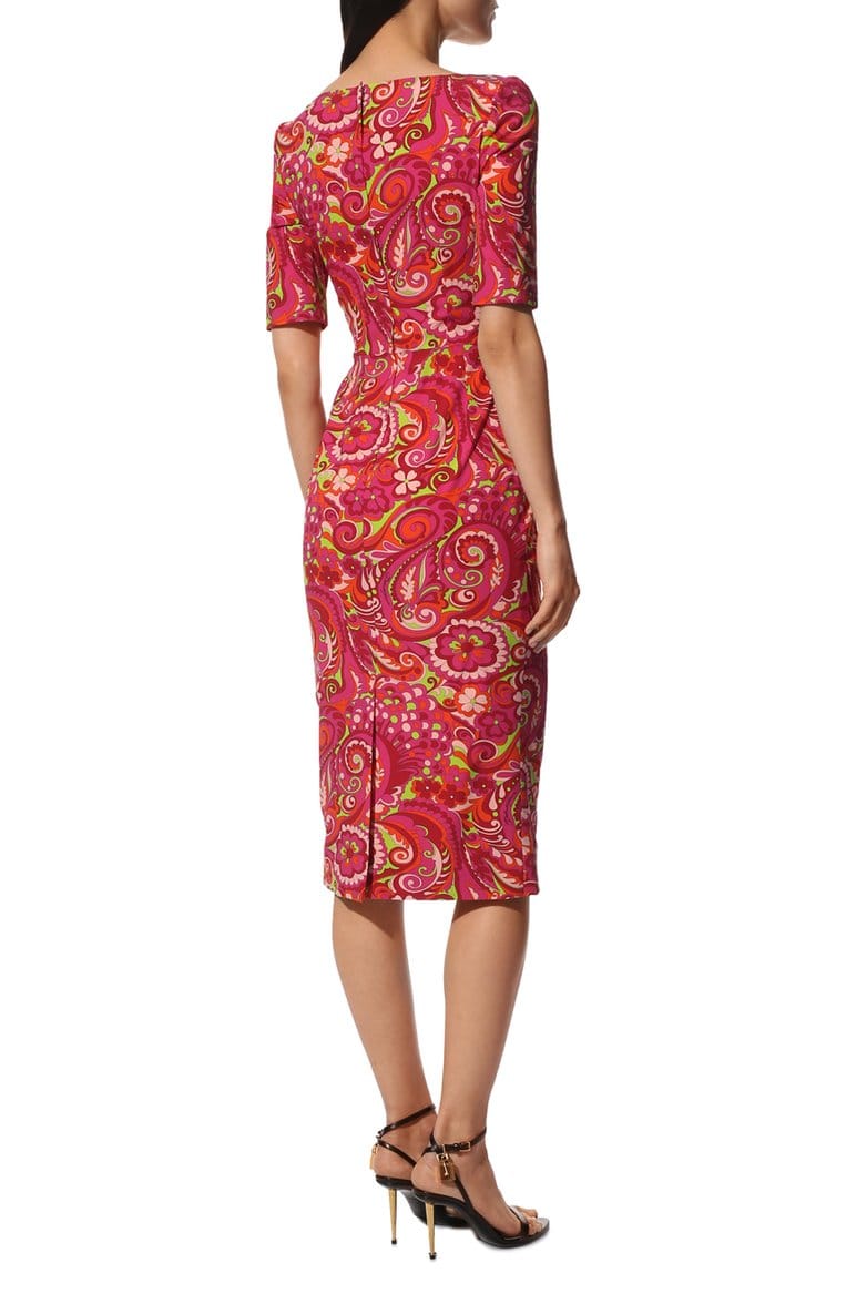 Dolce & Gabbana Multicolor Fitted Midi Dress