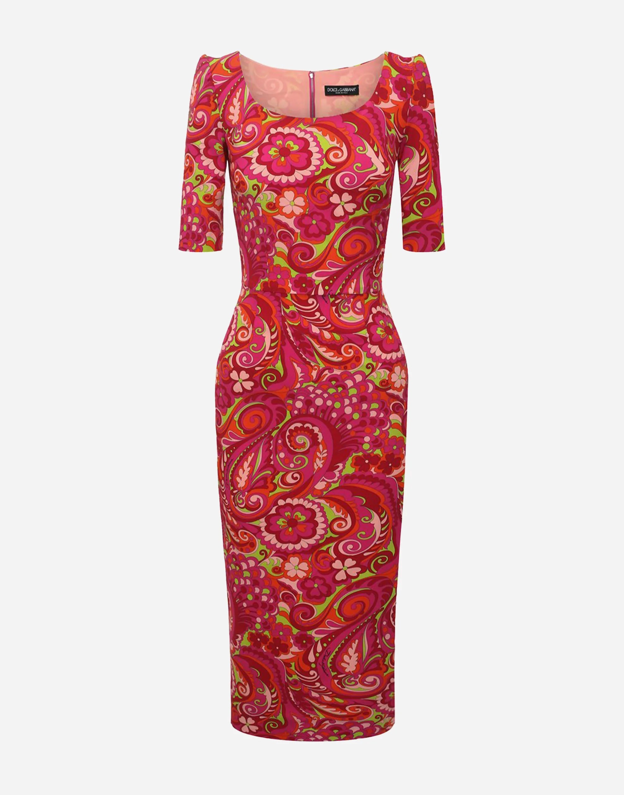 Dolce & Gabbana Multicolor Fitted Midi Dress