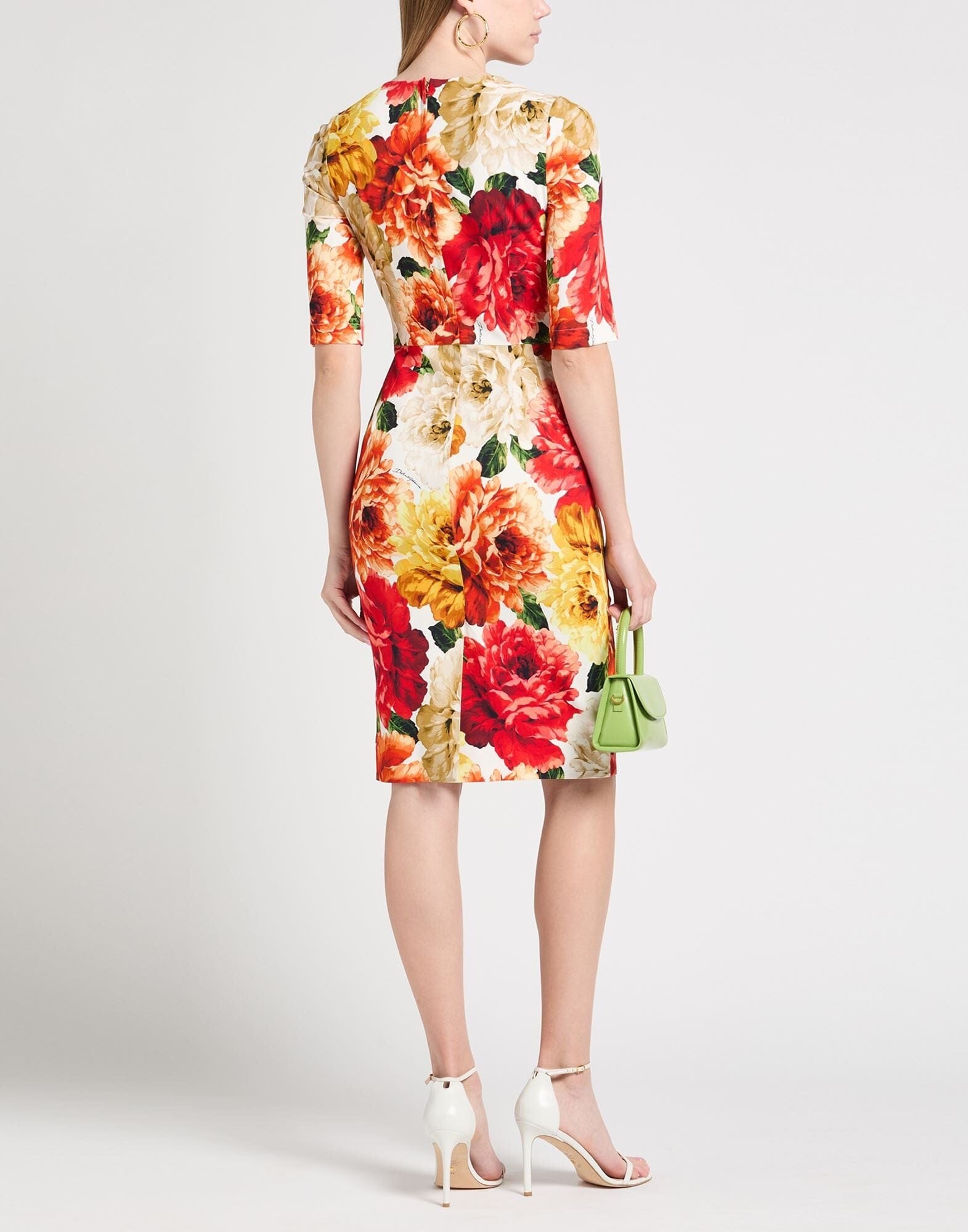 Dolce & Gabbana Multicolor Floral-Print Sheath Dress
